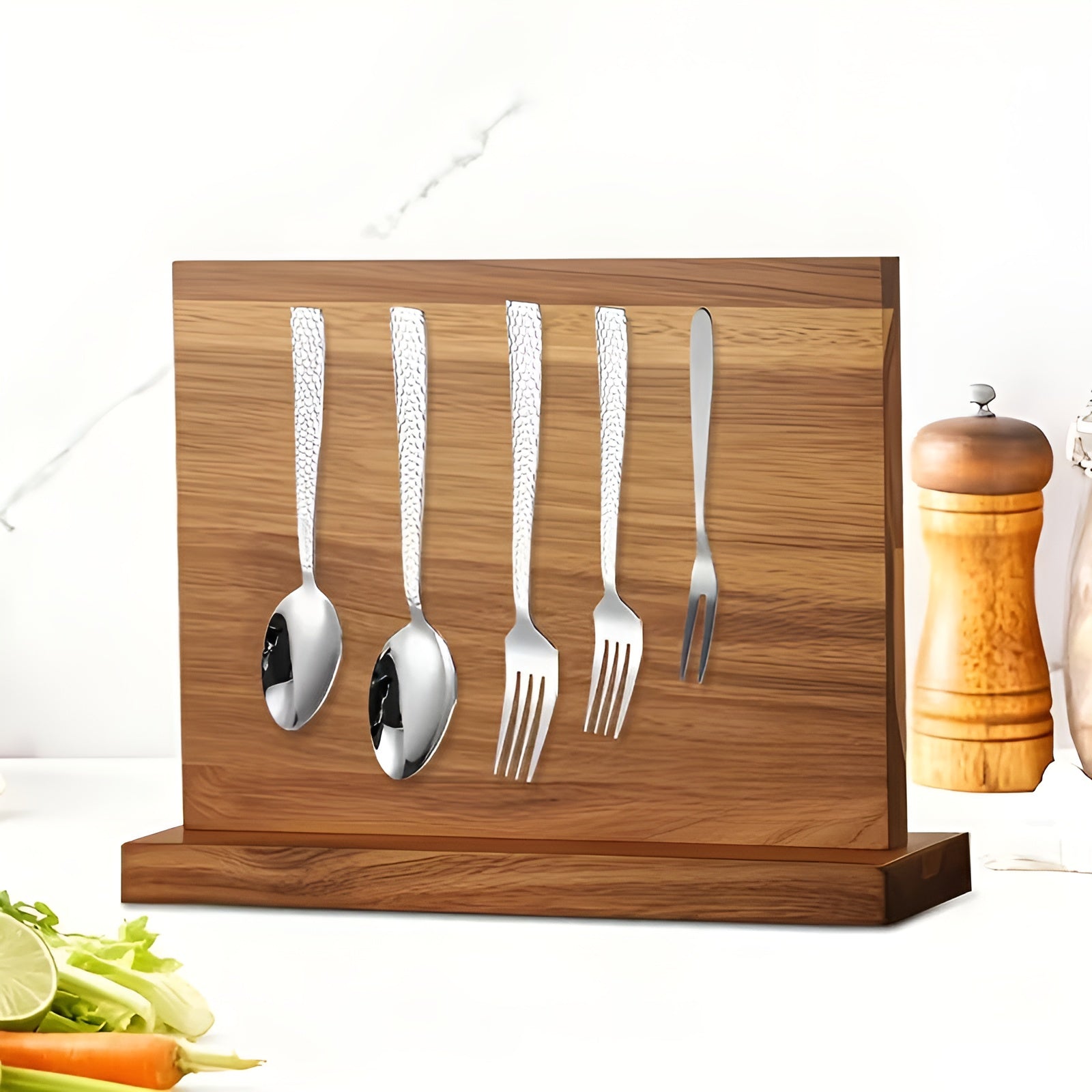 Doppelseitiger Magnetischer Holzblock – Multifunktionaler Halter | Praktische Aufbewahrung Für Küche Und Restaurant