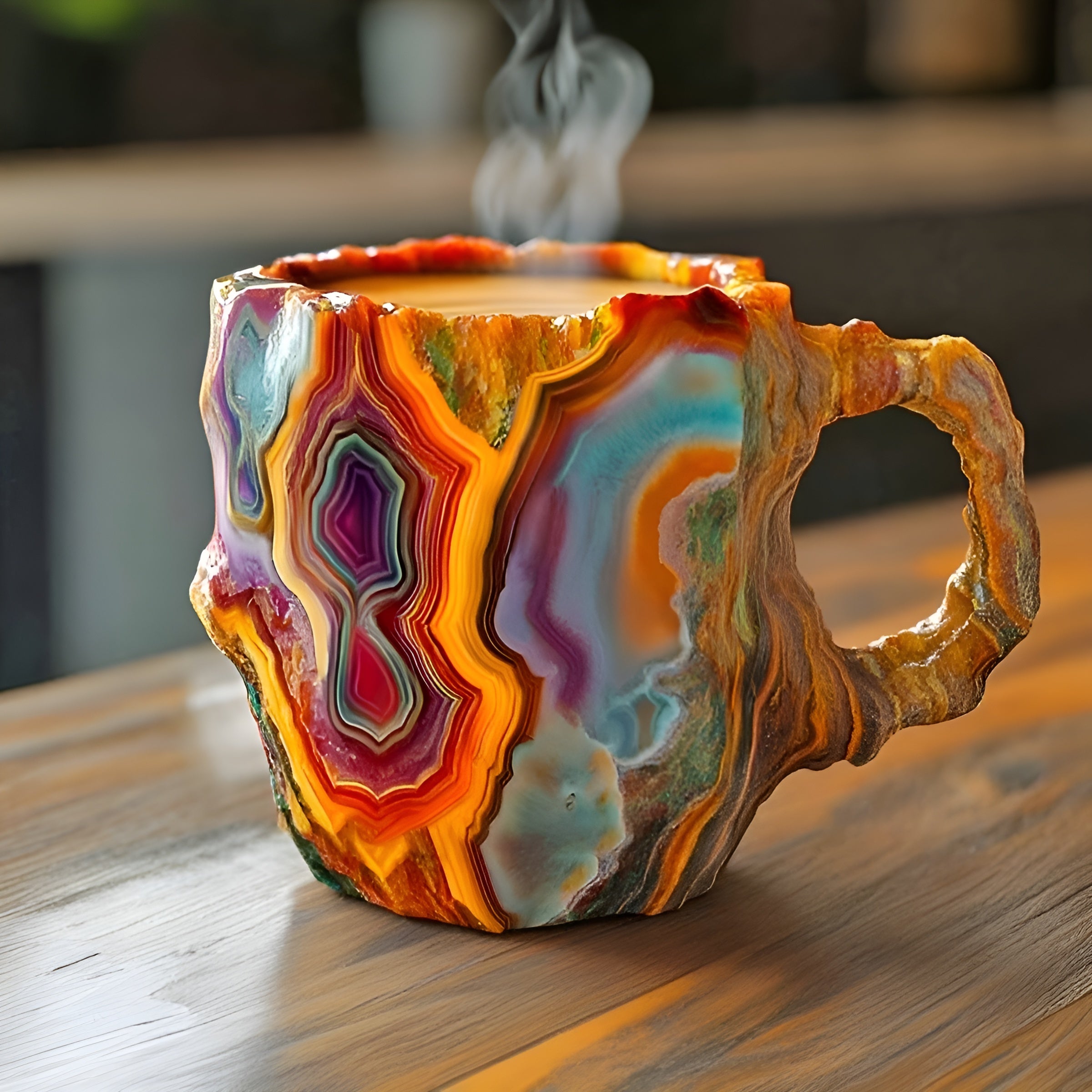 Handgemachte Kaffeetassen – Isolierend & Mikrowellengeeignet | Aus Mineral-Kristall
