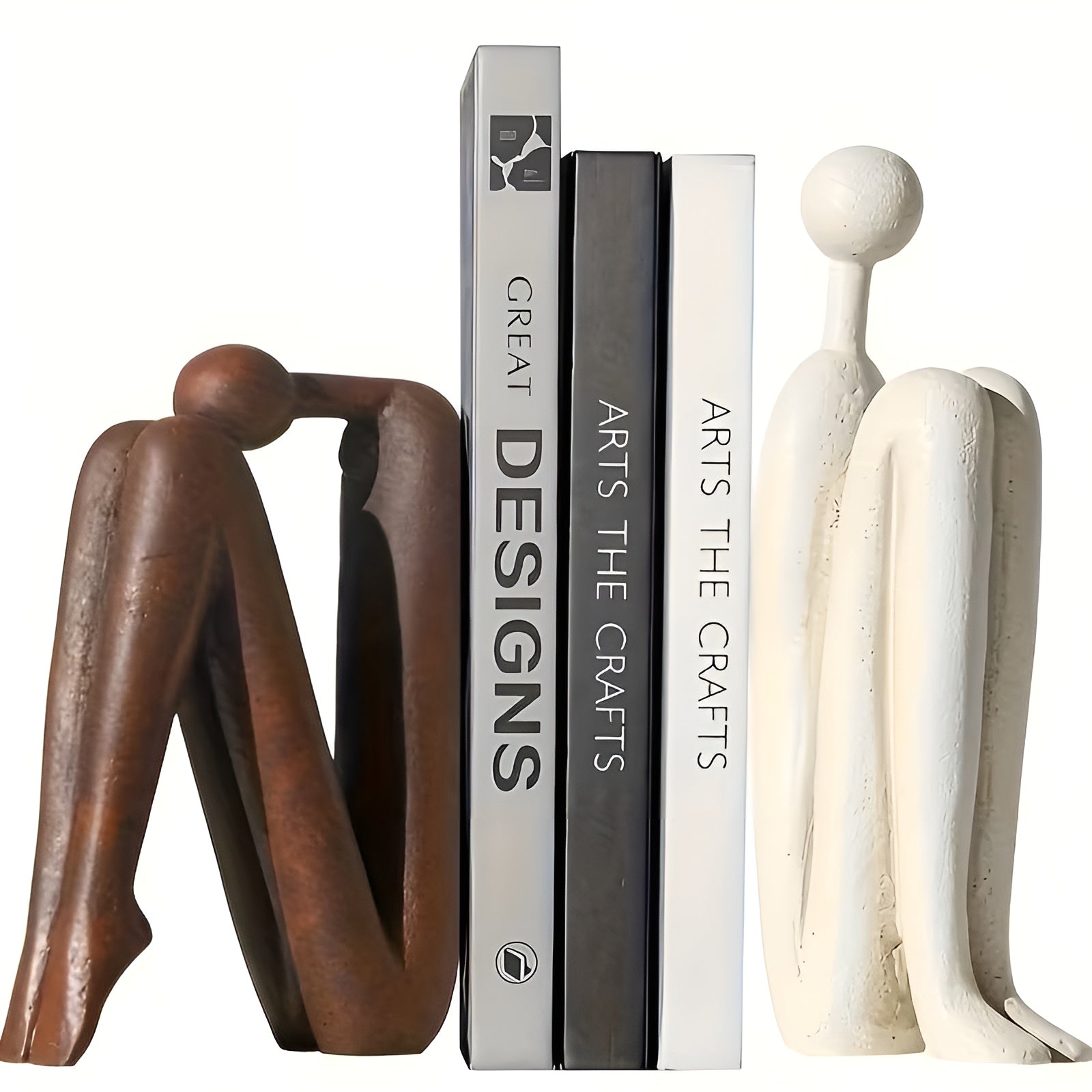 2-teiliges Skulpturen-Set aus Kunstharz – Moderne Menschenfiguren | Dekorativ für Regal & Wohnzimmer - Skulptur