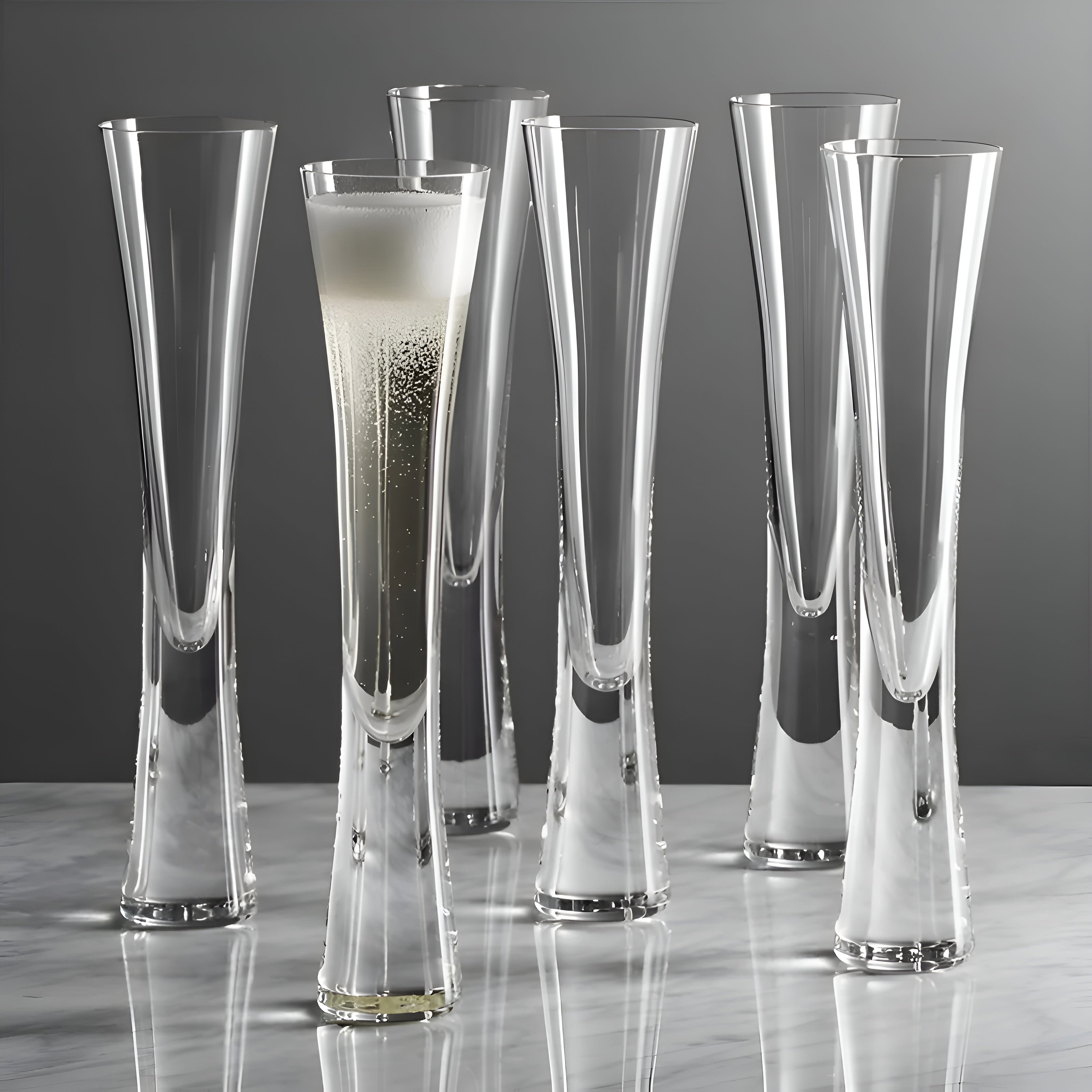 Champagnerflöte aus Glas – Schlankes Elegantes Design | Für prickelnden Genuss bei besonderen Anlässen - Champagnerglas