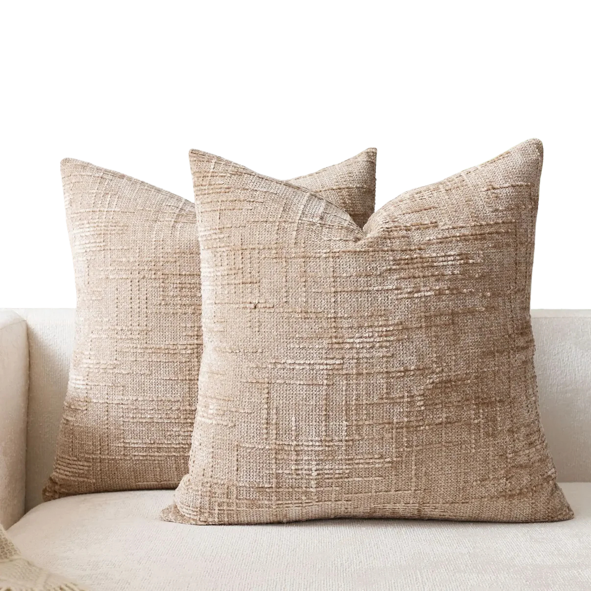 Chenille Sofakissenbezug – Weiches Uni-Design | Elegante Dekoration für Wohn- & Schlafzimmer - Bettwäsche-Set
