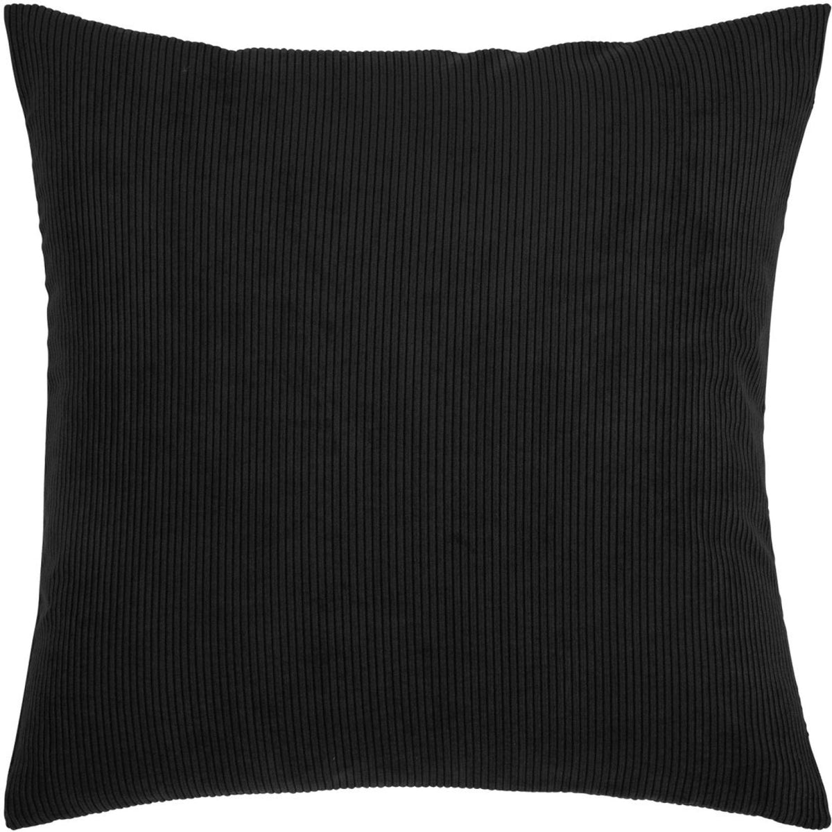 Cord Kissenbezug – weich vielseitig & zeitlos schön - Schwarz / 60x60 cm - Dekokissen & Kissenbezüge