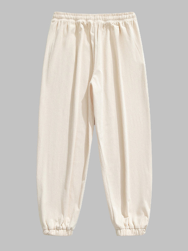 Cordhose Herren mit Buchstabenstickerei – legere Freizeithose - Freizeithosen