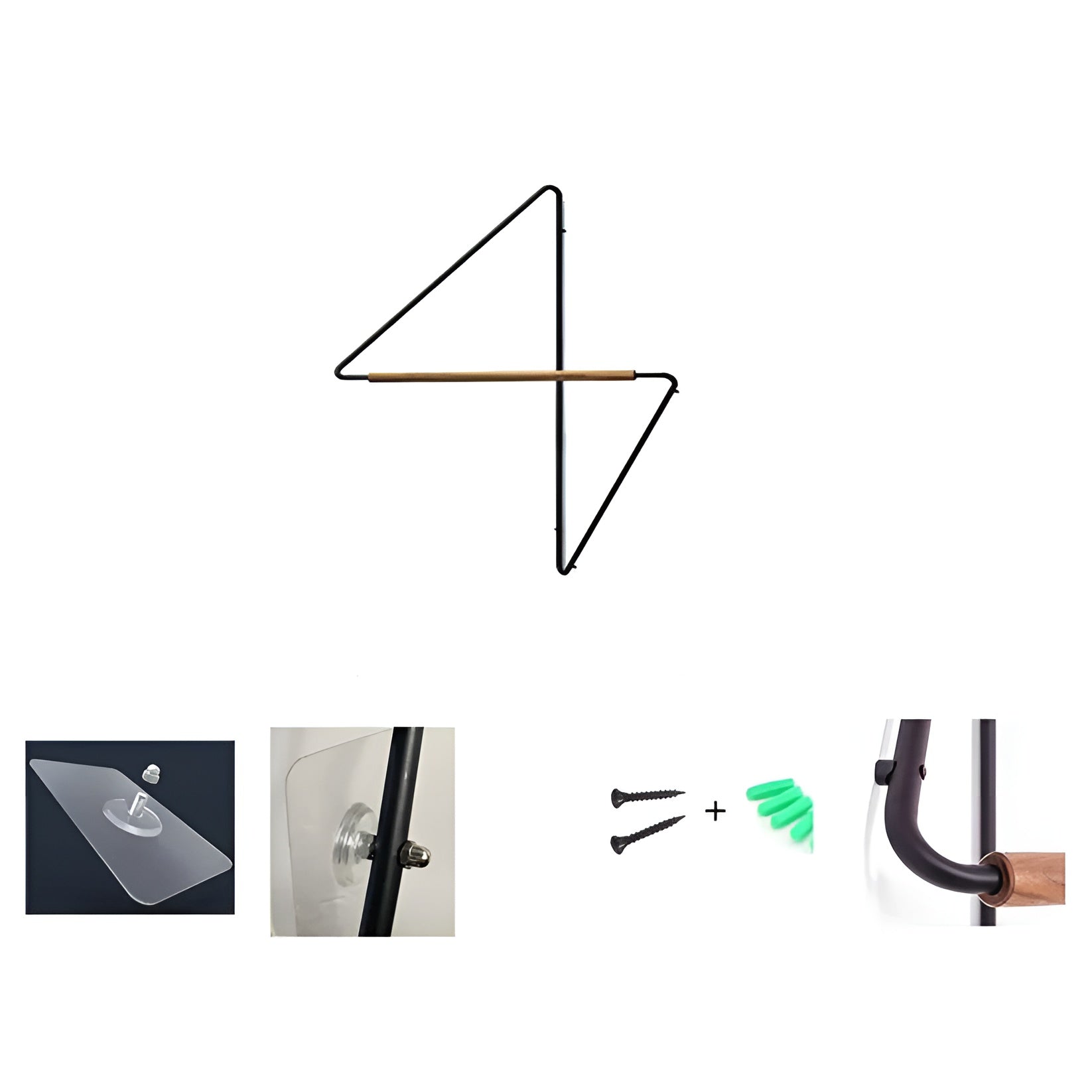 Eckiger Wandhaken aus Holz und Metall – Minimalistischer Kleiderständer im Designer-Stil - Damenkleid