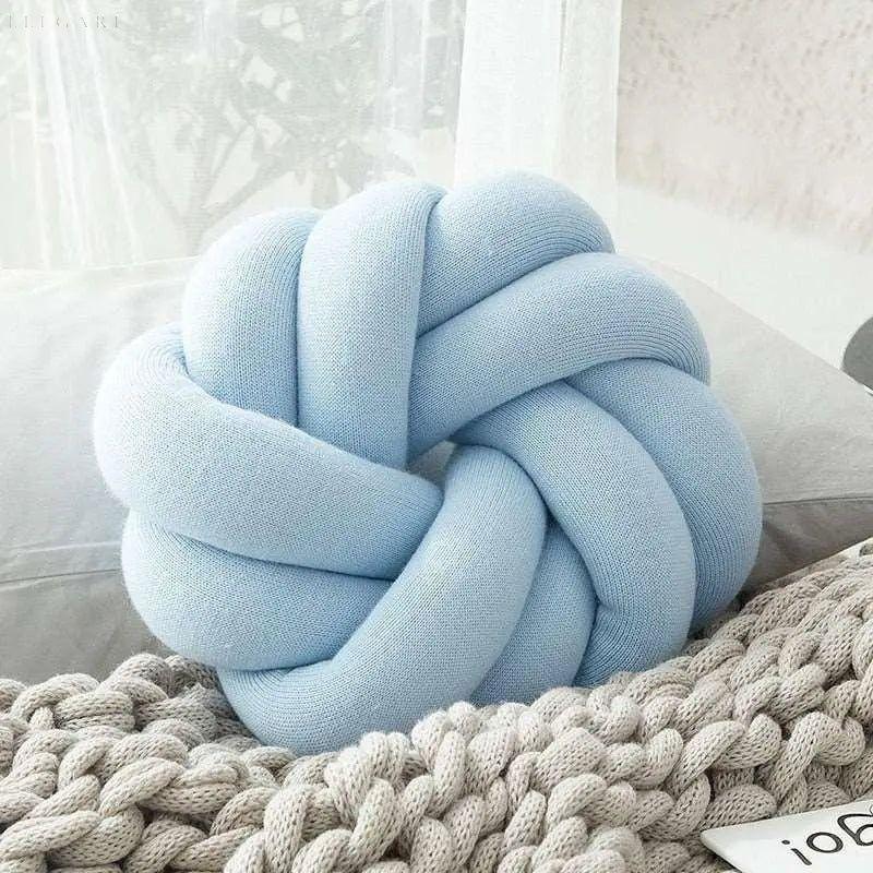 Cotton Knot Pillow - Baumwollknoten-Kissen - Himmelblau - Kissen