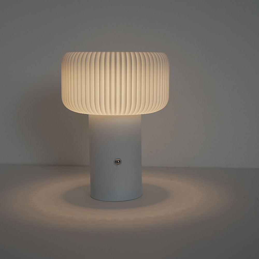 CozyGlow Light - Elegante LED Tischleuchte im Pilzdesign - Weiß - Tischlampe