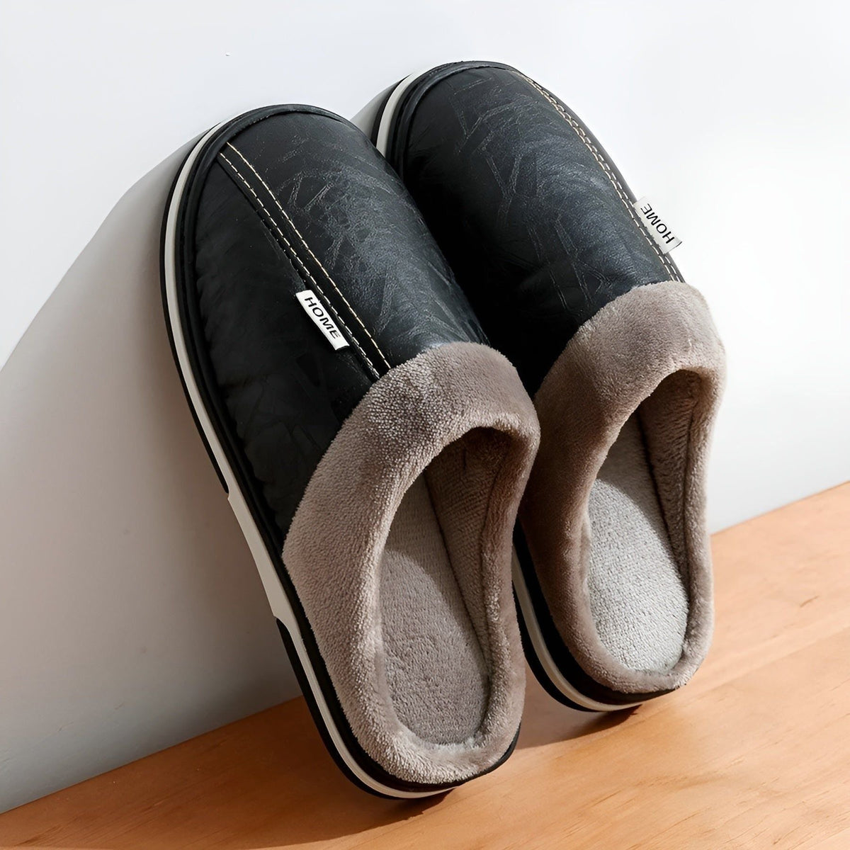 CozyWalk Slippers - Lässige Wasserdichte Vegan Leder Herren Hausschuhe - Saisonale Dekoration