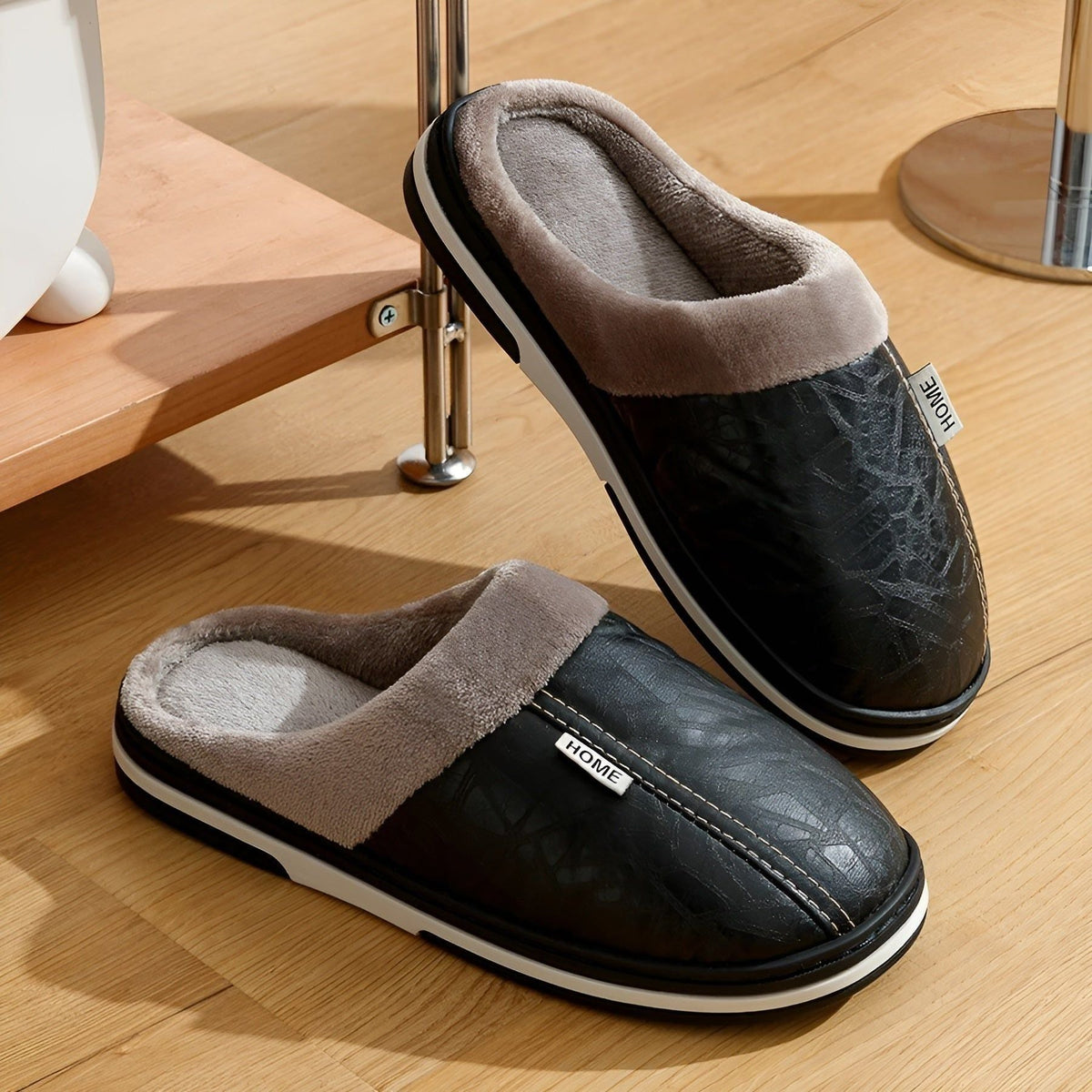CozyWalk Slippers - Lässige Wasserdichte Vegan Leder Herren Hausschuhe - Saisonale Dekoration