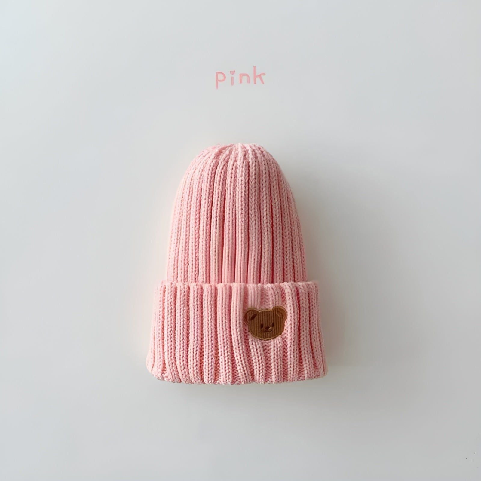 Cuddly Beanie - Gestickte Bären-Strickmützen für Babies - Rosa / free size - Baby-Set