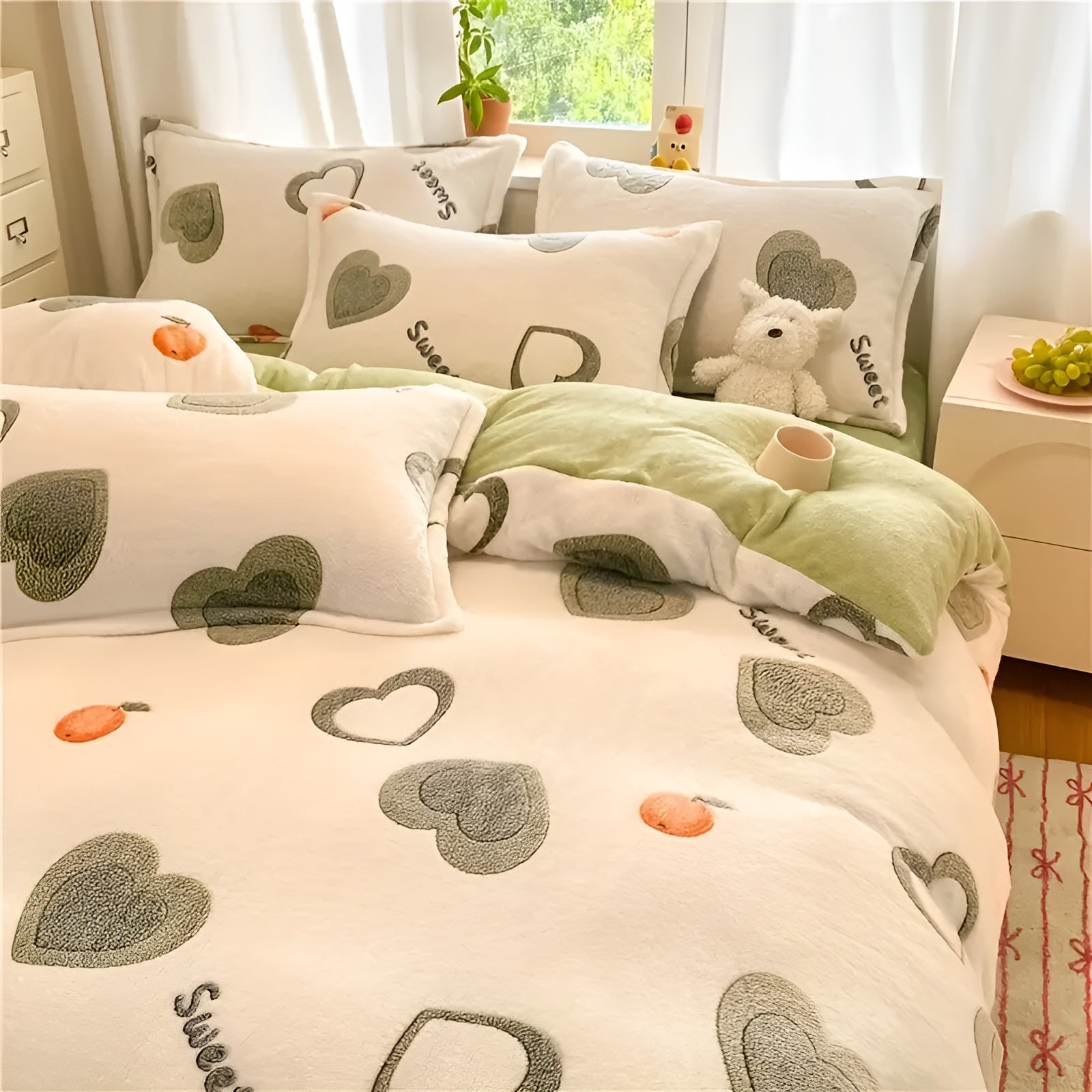 Milchvelours-Bettwäsche 3-teilig – Weich, Warm & Komfortabel | Für ein Gemütliches Schlafzimmer