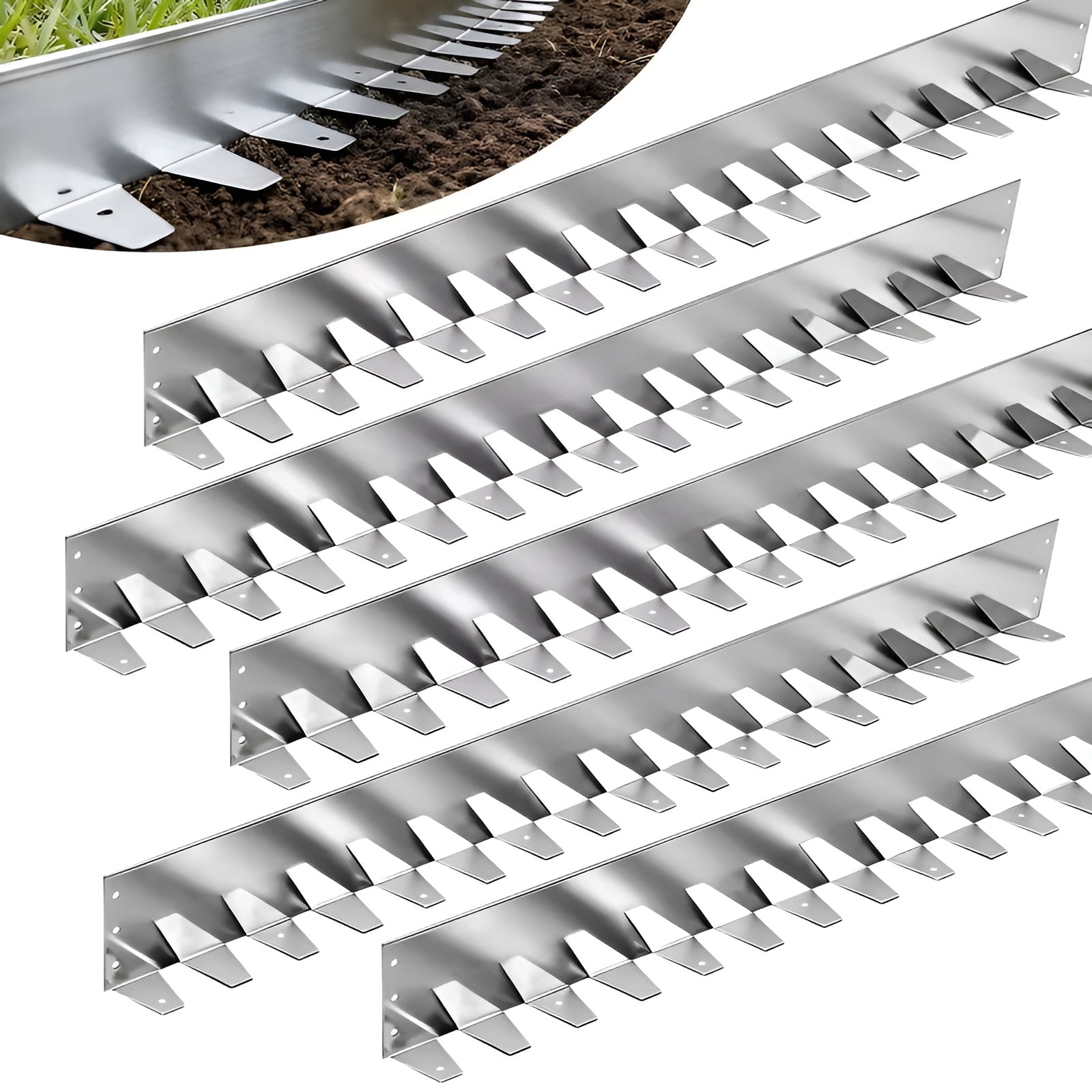 Beeteinfassung Metall 5er Set – Wetterfest und Einfach zu Montieren | Für Garten, Rasen und Blumenbeete