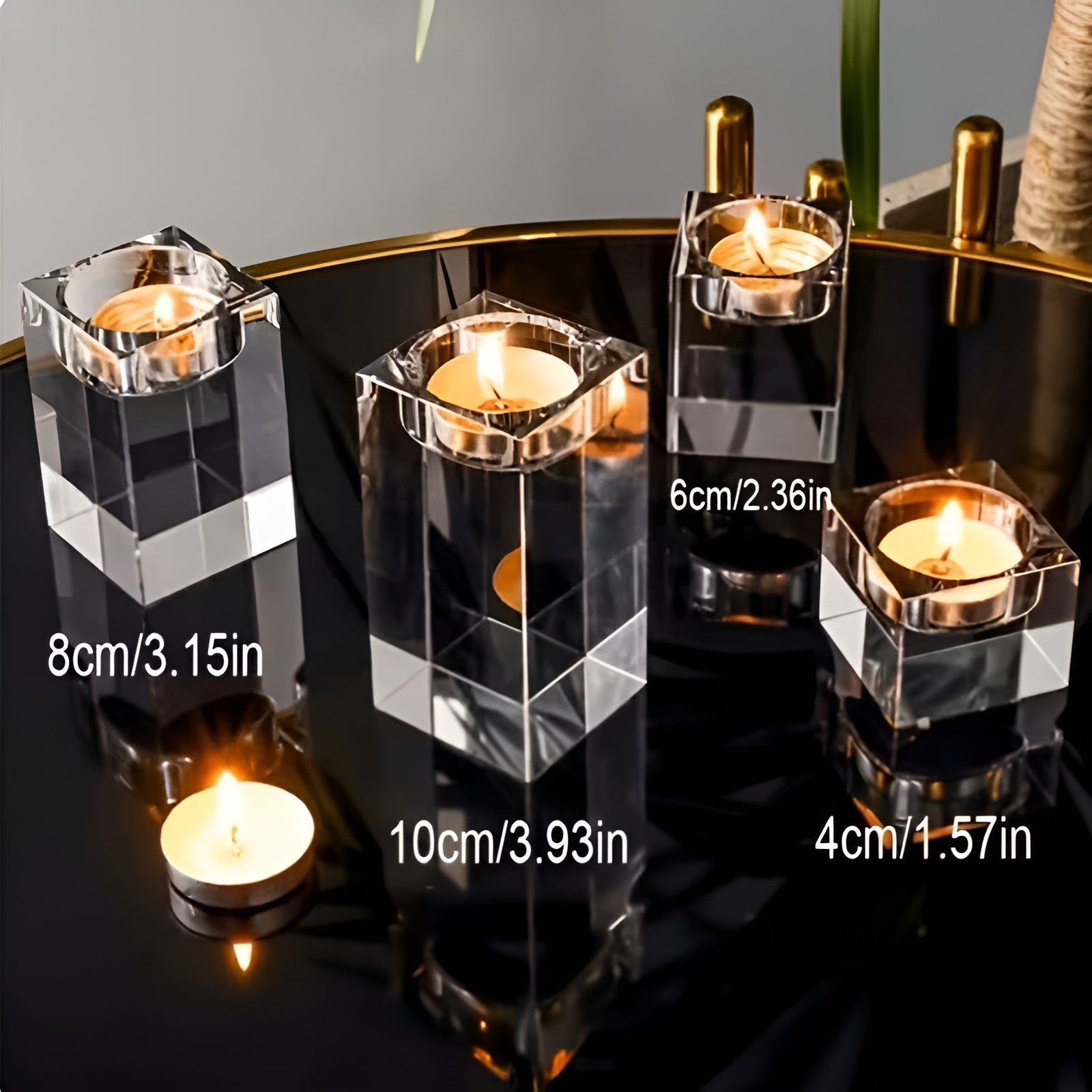 Kristall-Kerzenhalter – Elegante und Dekorative Wohnraum-Deko | Hochwertiges Glasdesign - Wohnzubehör