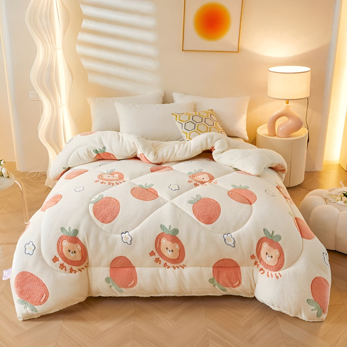 Flanell-Bettdecke mit Blumenmuster – Weich und Gemütlich | Perfekt für das Schlafzimmer