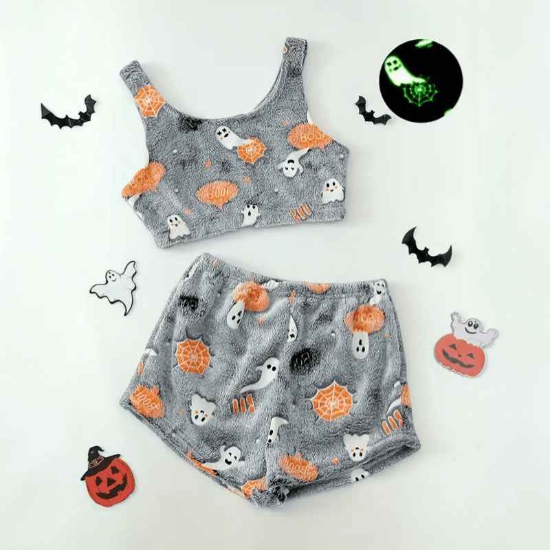 Damen Halloween-Schlafanzug mit Geister-Motiv – leuchtet im Dunkeln - Halloween-Kostüme & Accessoires