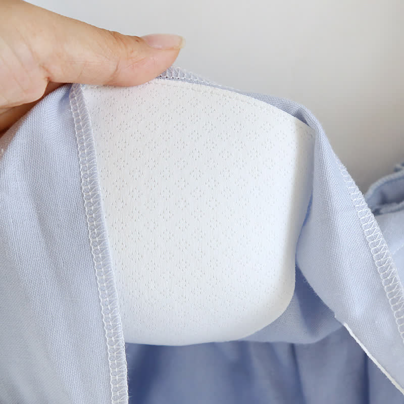 Damen Pyjama aus Baumwolle mit Rüschenkragen – Camisole-Set - Nachtwäsche und Homewear