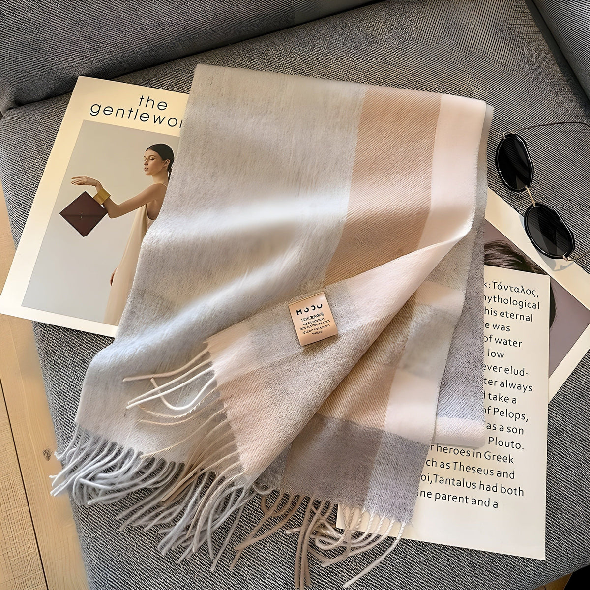 Damen-Winterschal mit Karomuster – weich warm und zeitlos - M / 32x188cm - Schals und Tücher