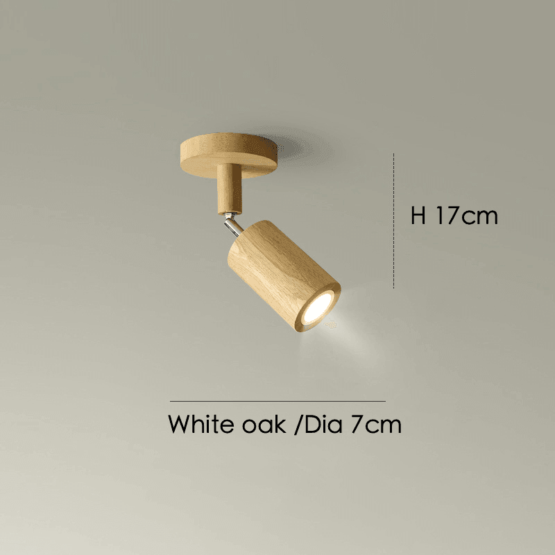Deckenspot aus Massivholz – Verstellbar Weiß Eiche oder Nuss - Weiß Eiche / 1 / Warmweiß - Deckenleuchte