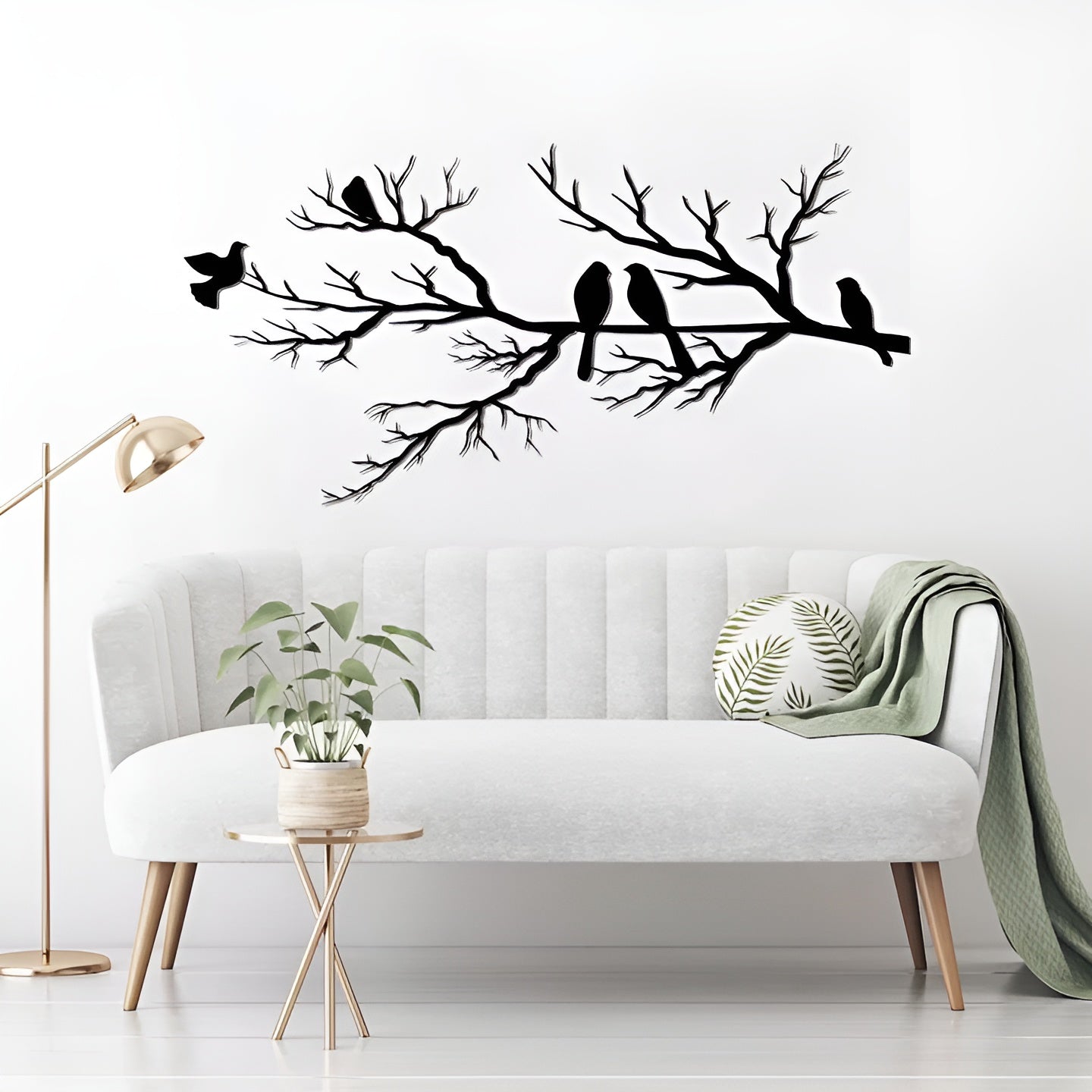 Metall-Wanddeko mit Vögeln auf Ast – Modernes & Klassisches Design für Zuhause