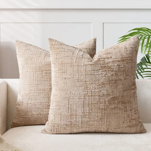 Dekokissenbezug mit Gewebter Struktur – Weich & Stilvoll - Camel / 30 cm x 50 cm - Dekokissenbezug