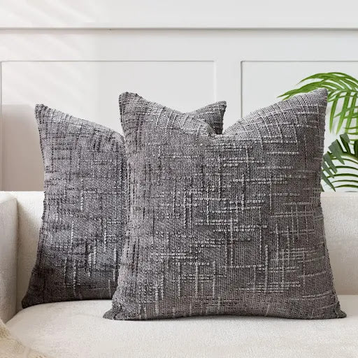 Dekokissenbezug mit Gewebter Struktur – Weich & Stilvoll - Dunkelgrau / 30 cm x 50 cm - Dekokissenbezug