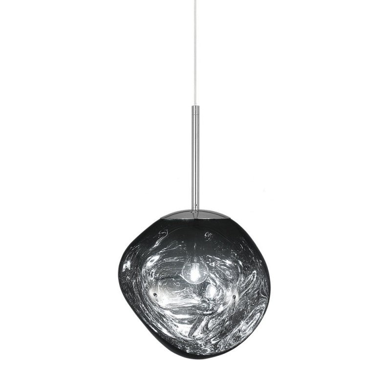 Design Pendelleuchte mit organischer Kugelform – stimmungsvolles Lichtobjekt - Ø 15 cm / Silber - Pendelleuchten