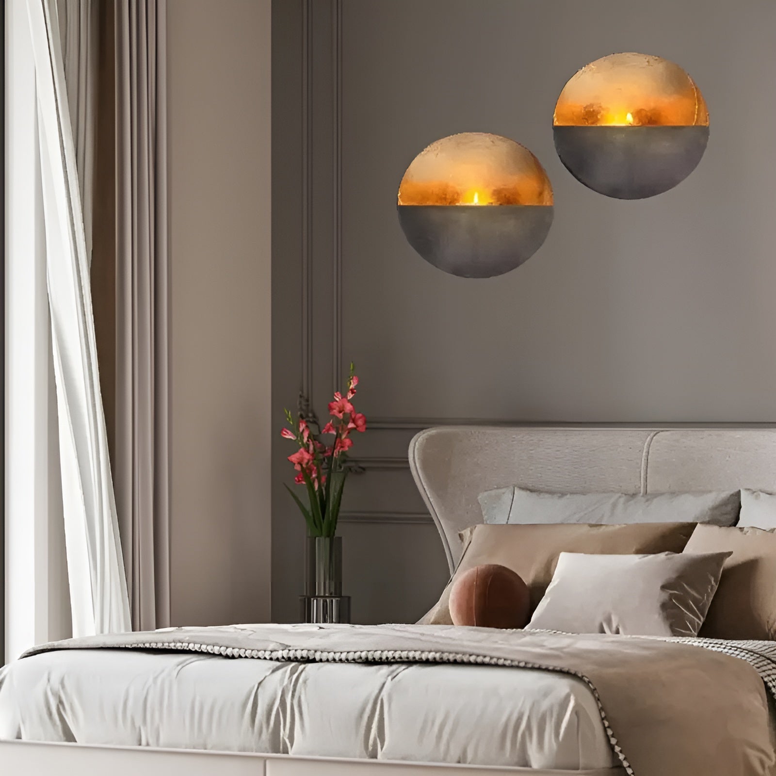 Sonnen- und Mond-Wandkerzenhalter – Elegante Wanddekoration aus Eisen | Stilvolle Beleuchtung für Ihr Zuhause