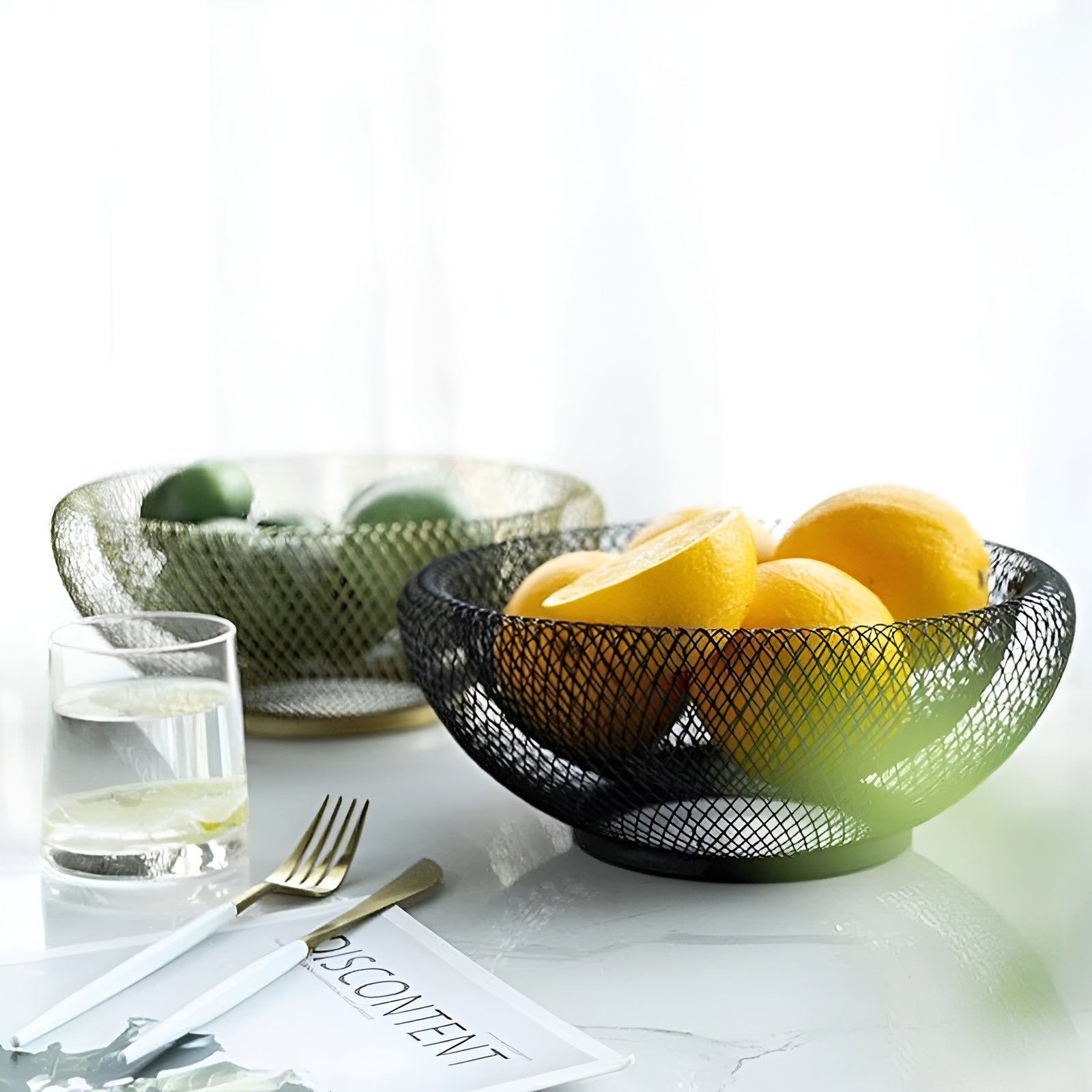 Doppelwandige Obstschale aus Metall – Dekorative Design-Schale für Küche & Esstisch - Obstschale