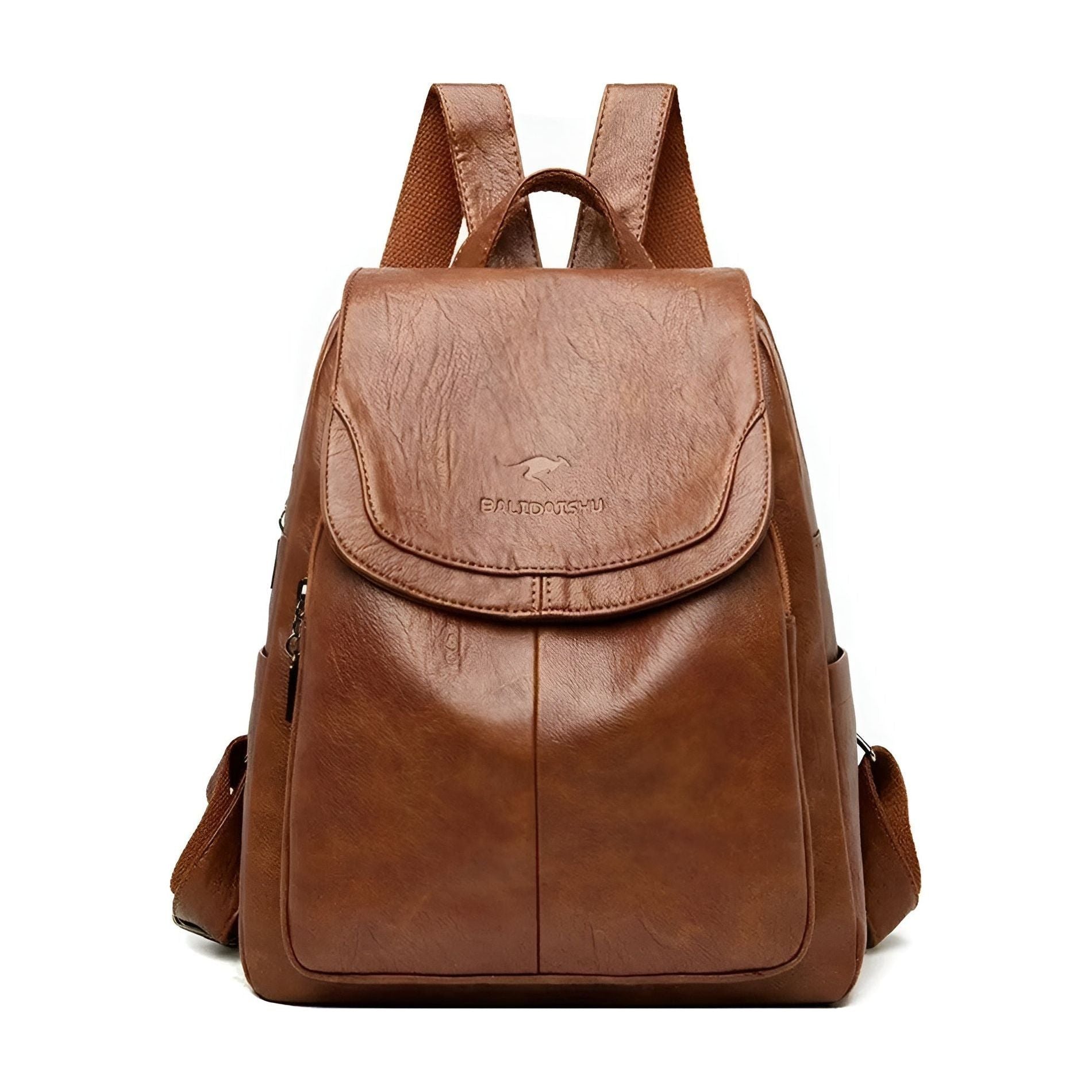 Dorina Bag - Vintage Leder Reise- und Schulrucksack für Frauen - Gelb-braun - Rucksack
