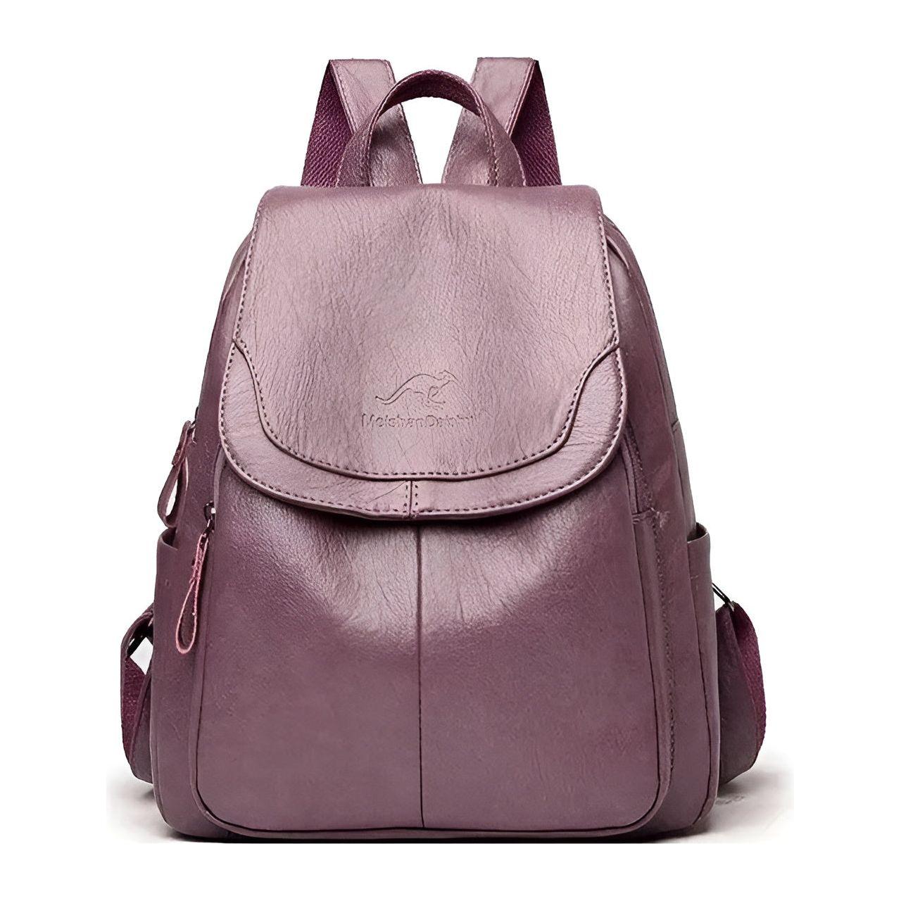 Dorina Bag - Vintage Leder Reise- und Schulrucksack für Frauen - Lila - Rucksack
