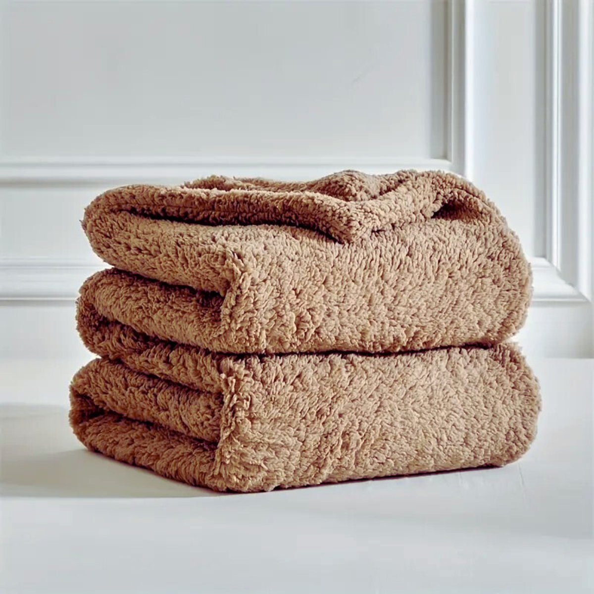 DoubleCozy Blanket - Lässige doppelseitige Sherpa-Fleecedecke - Kaffee Farbe / 100 x 150cm - Saisonale Dekoration