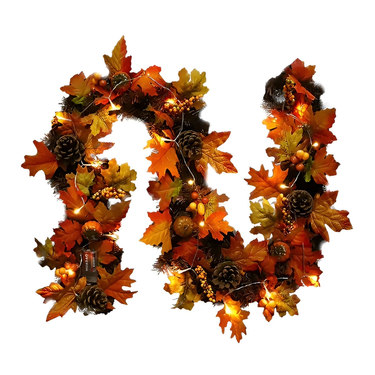Herbstgirlande mit Ahornblättern – Dekorativ mit Tannenzapfen, Kürbissen & Beeren | 180 cm Länge