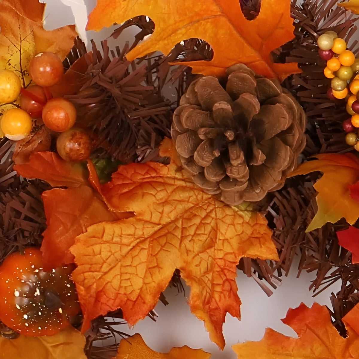 Herbstgirlande mit Ahornblättern – Dekorativ mit Tannenzapfen, Kürbissen & Beeren | 180 cm Länge