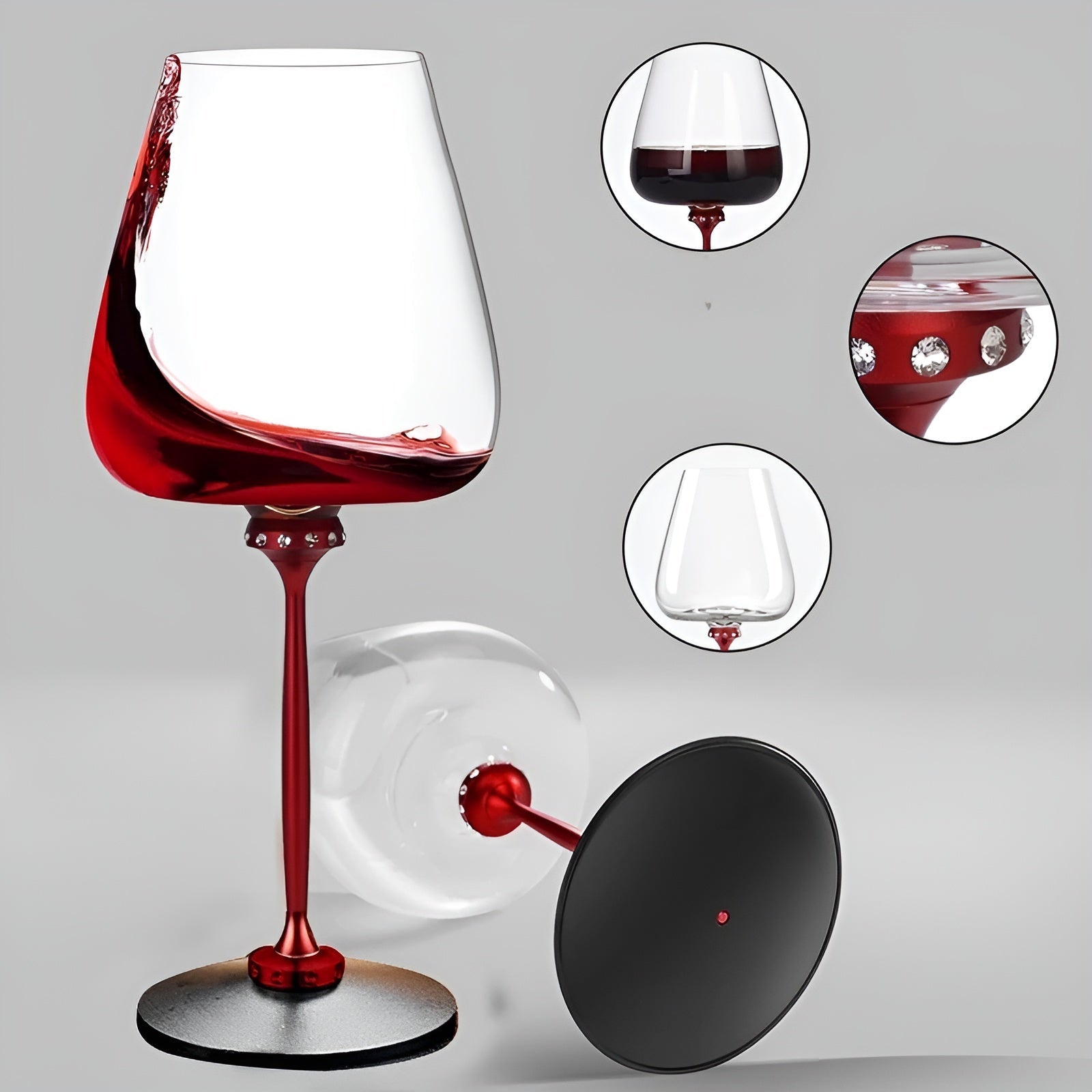 Drehbares Kristallglas – Stilvolles Trinkglas für Wein Whiskey & Cocktails | Perfekt für Partys & Hausbar - Spinnendes