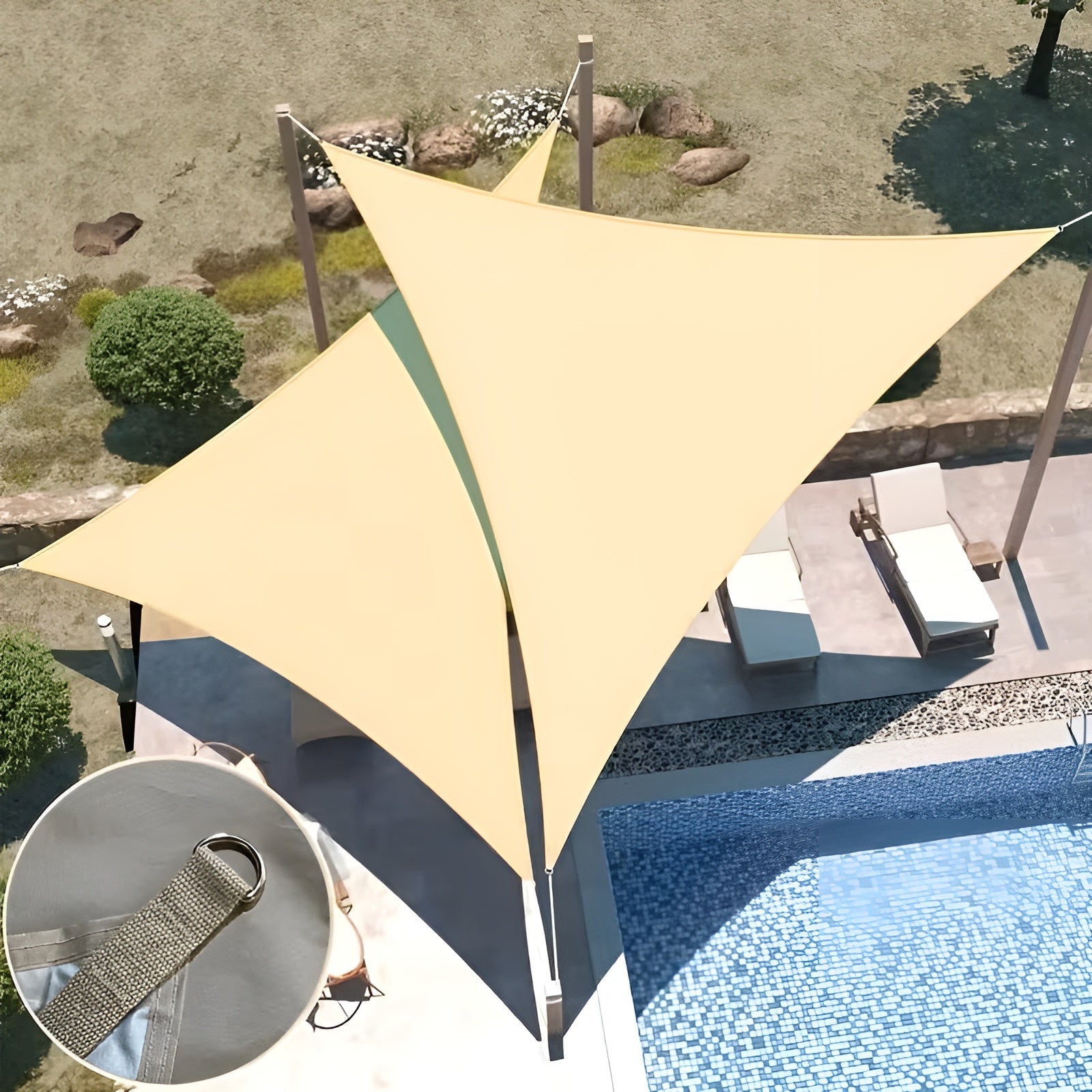 Dreieckiges Sonnensegel – UV-beständiger Sicht- und Sonnenschutz für Garten Terrasse & Balkon - Sonnenschirm