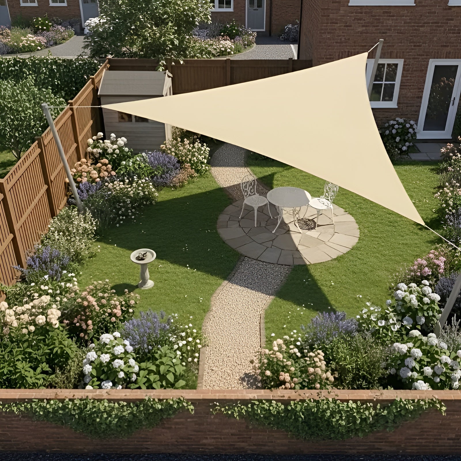 Dreieckiges Sonnensegel – UV-beständiger Sicht- und Sonnenschutz für Garten Terrasse & Balkon - Sonnenschirm