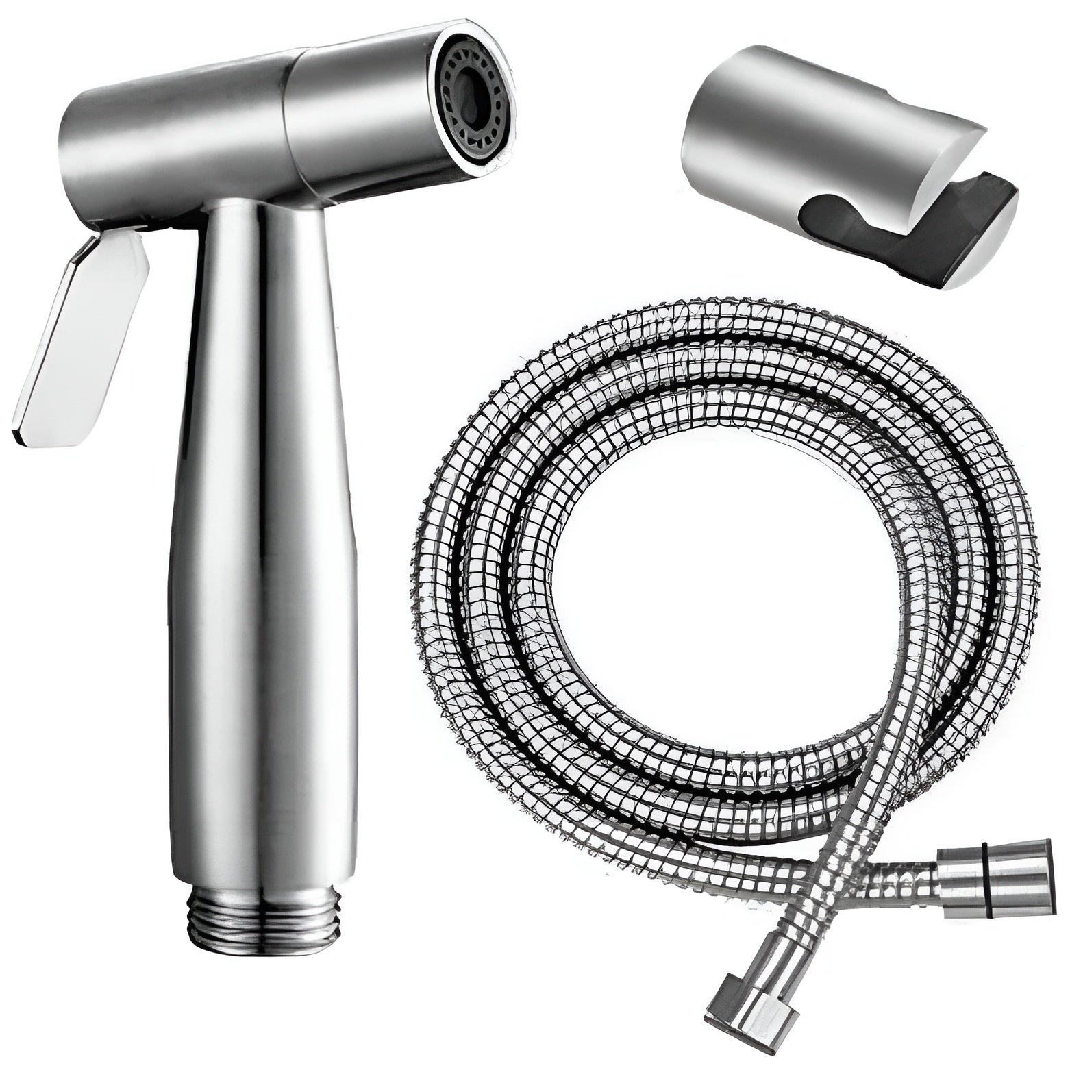 Duschkopf-Set aus Edelstahl – Hochdruck & Bidet-Handbrause | Modernes Badzubehör mit Umsteller - Bidet-Duschen