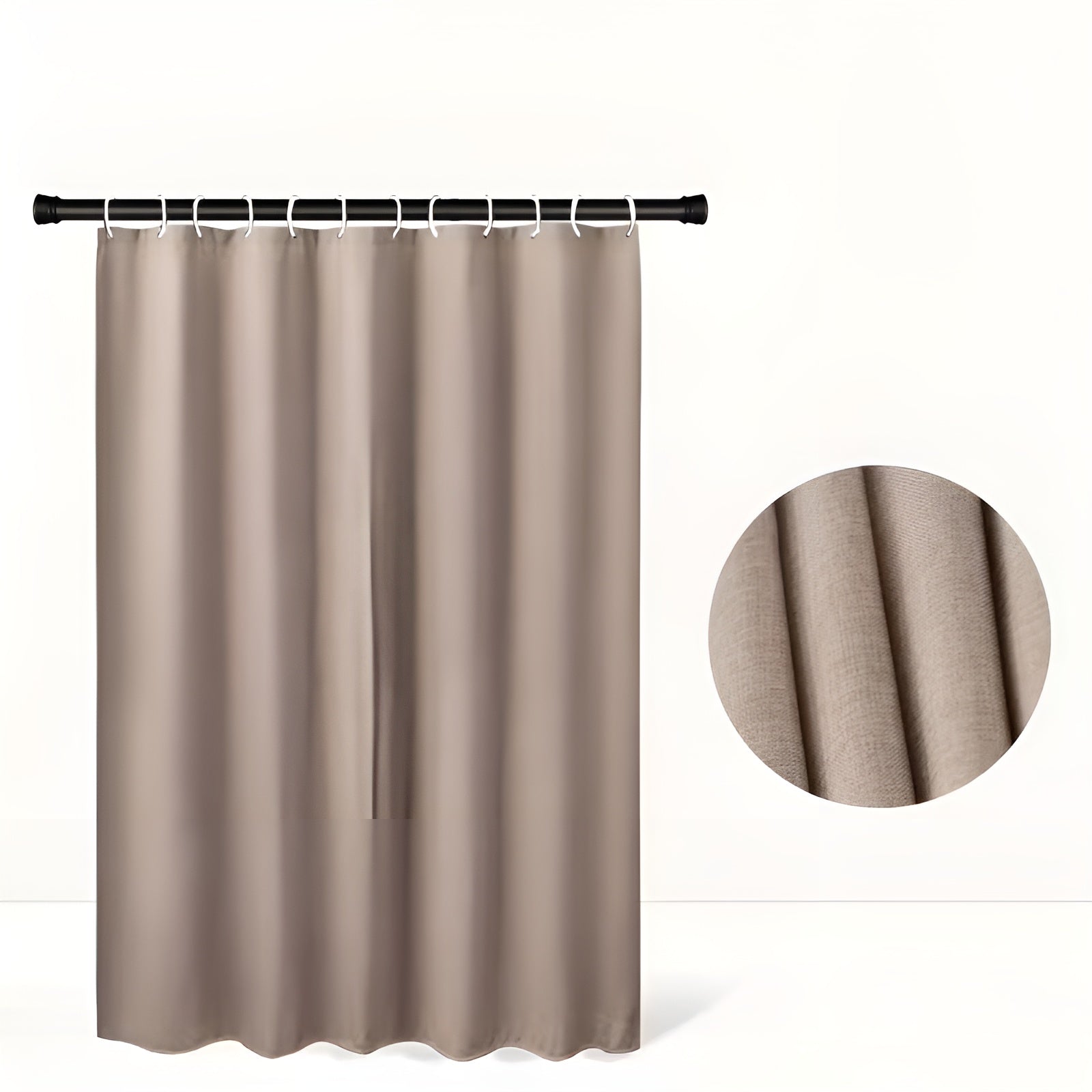 Duschvorhang aus Polyester – Waschbar und Wasserabweisend | Modernes Badezimmerdesign mit Haken - 100x200cm / Apricot