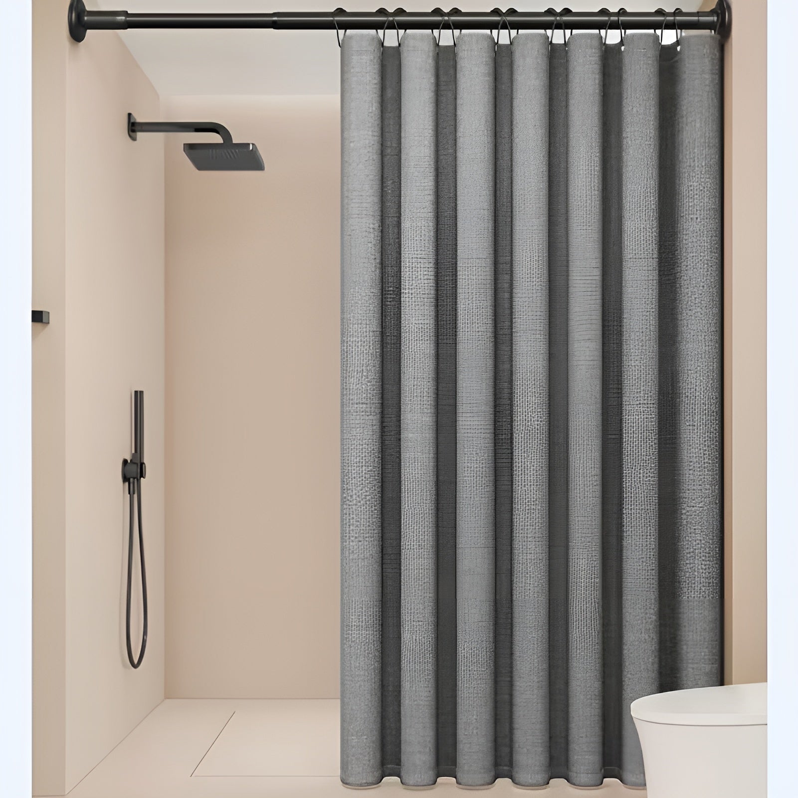 Duschvorhang aus Polyester – Waschbar und Wasserabweisend | Modernes Badezimmerdesign mit Haken - Vorhang