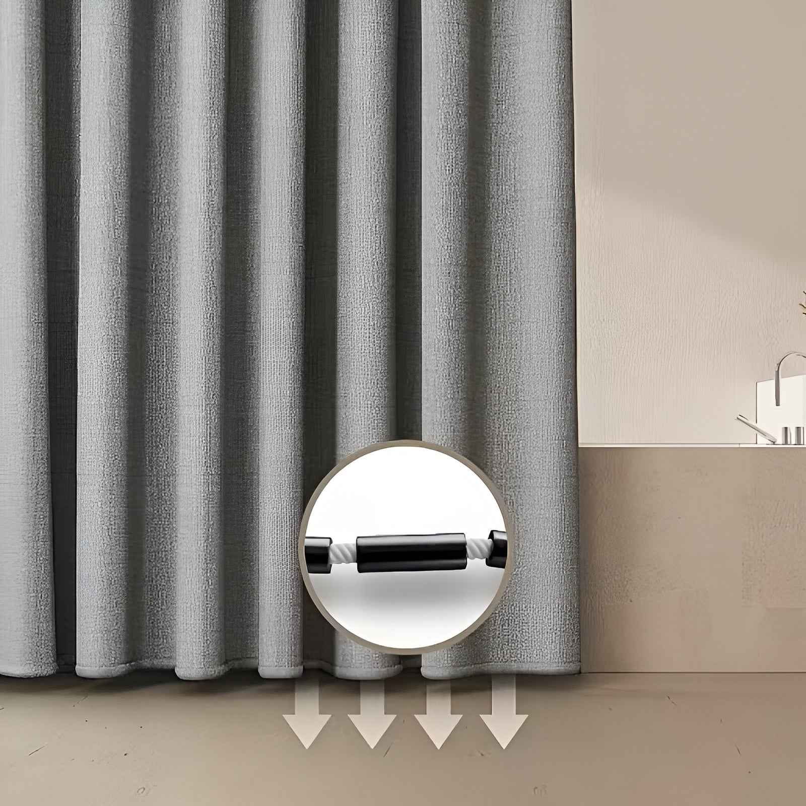 Duschvorhang aus Polyester – Waschbar und Wasserabweisend | Modernes Badezimmerdesign mit Haken - Vorhang