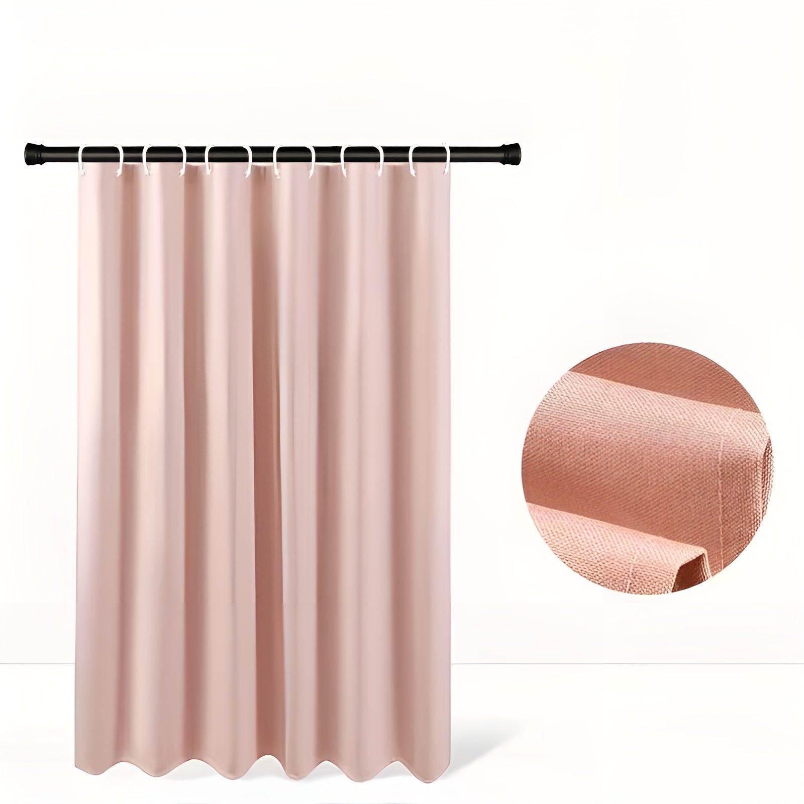 Duschvorhang aus Polyester – Waschbar und Wasserabweisend | Modernes Badezimmerdesign mit Haken - 100x200cm / Rosa