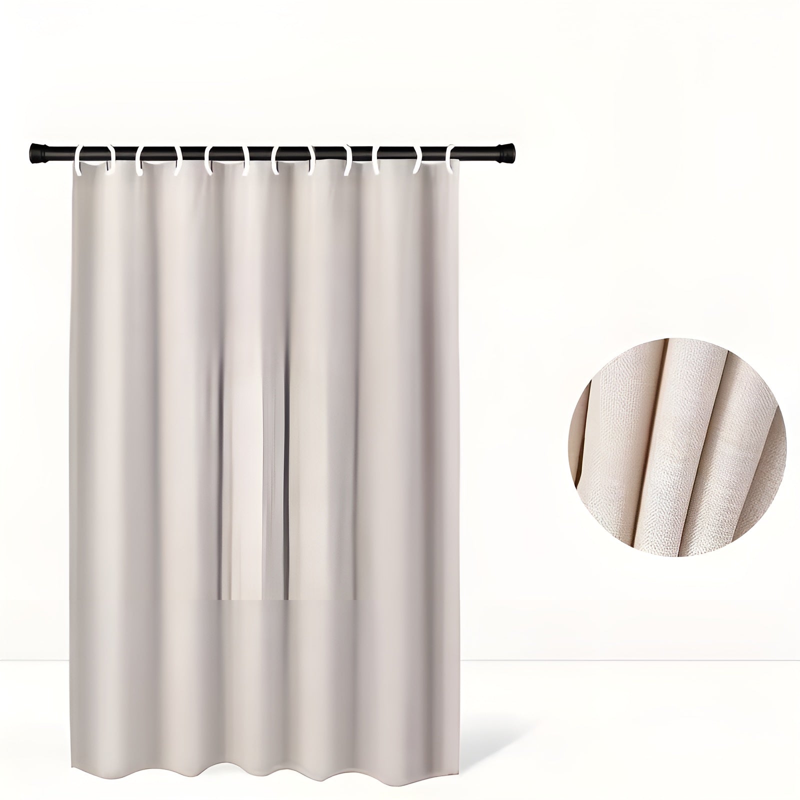 Duschvorhang aus Polyester – Waschbar und Wasserabweisend | Modernes Badezimmerdesign mit Haken - 100x200cm / Beige