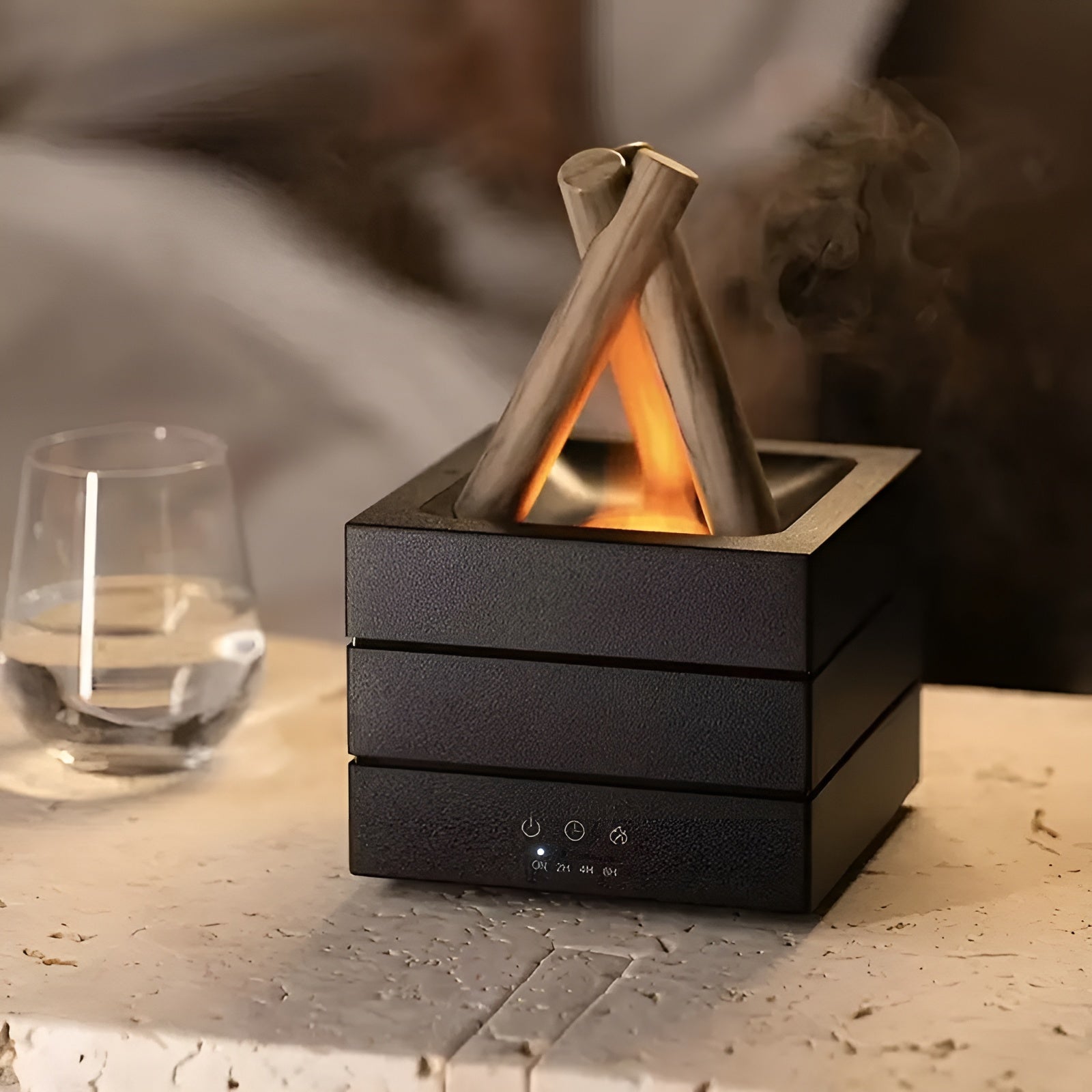 Aroma Diffuser mit Flammeneffekt – Luftbefeuchter & LED-Stimmungslicht | Beruhigend und Dekorativ für Zuhause