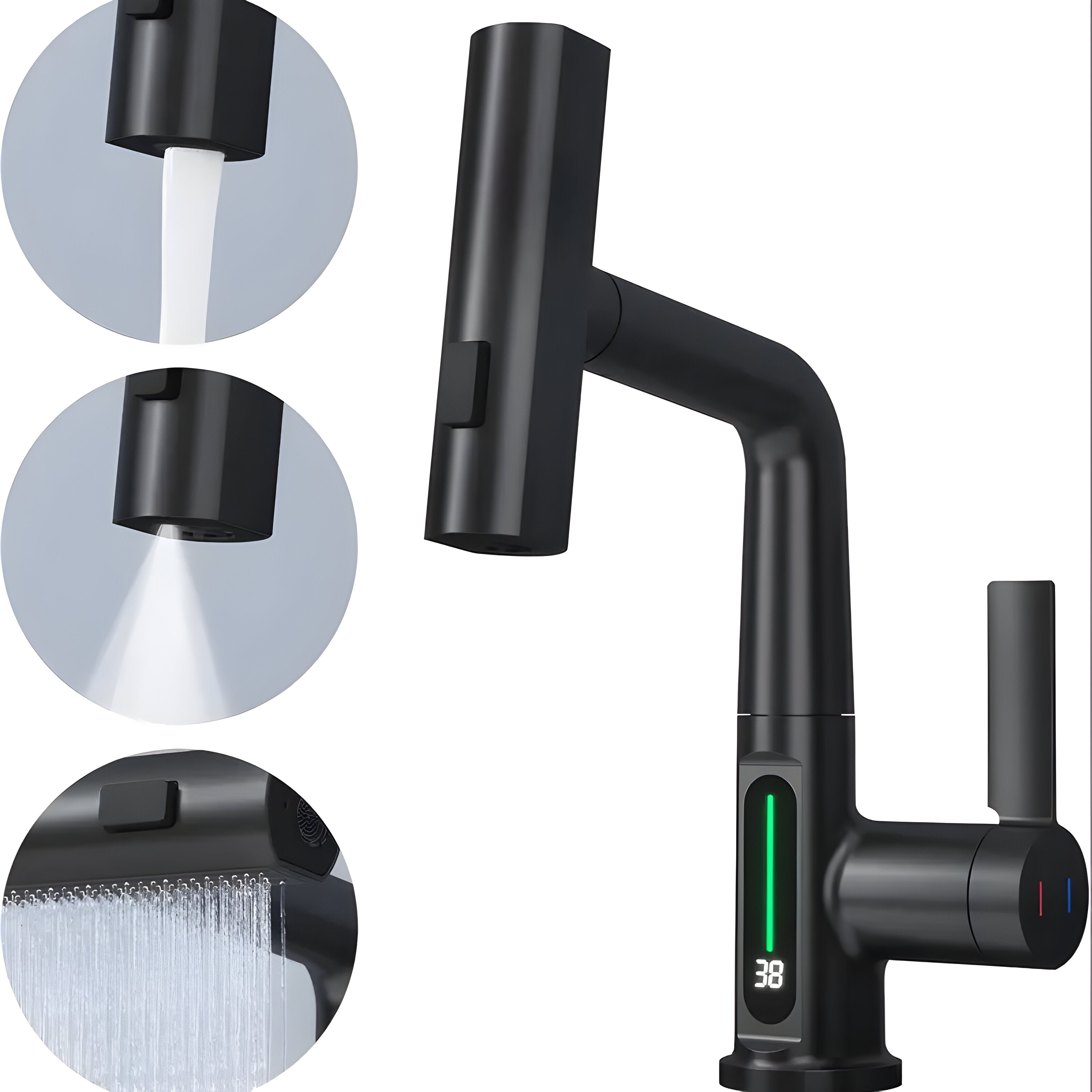 AquaForge - Dreistufiger Edelstahl Wasserhahn