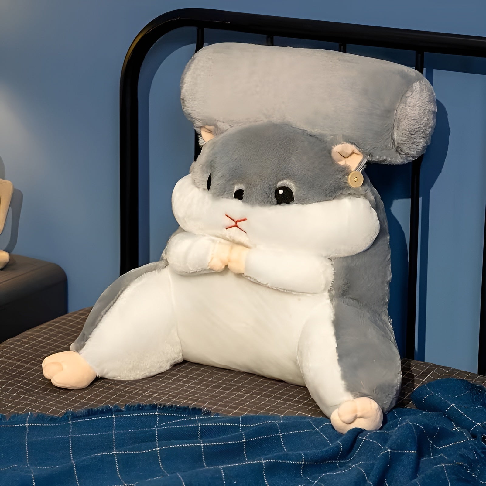 Niedliches Hamster-Lendenkissen – Weich und Komfortabel | Perfekte Unterstützung für Rücken und Taille - Grau 2 / 55 ×