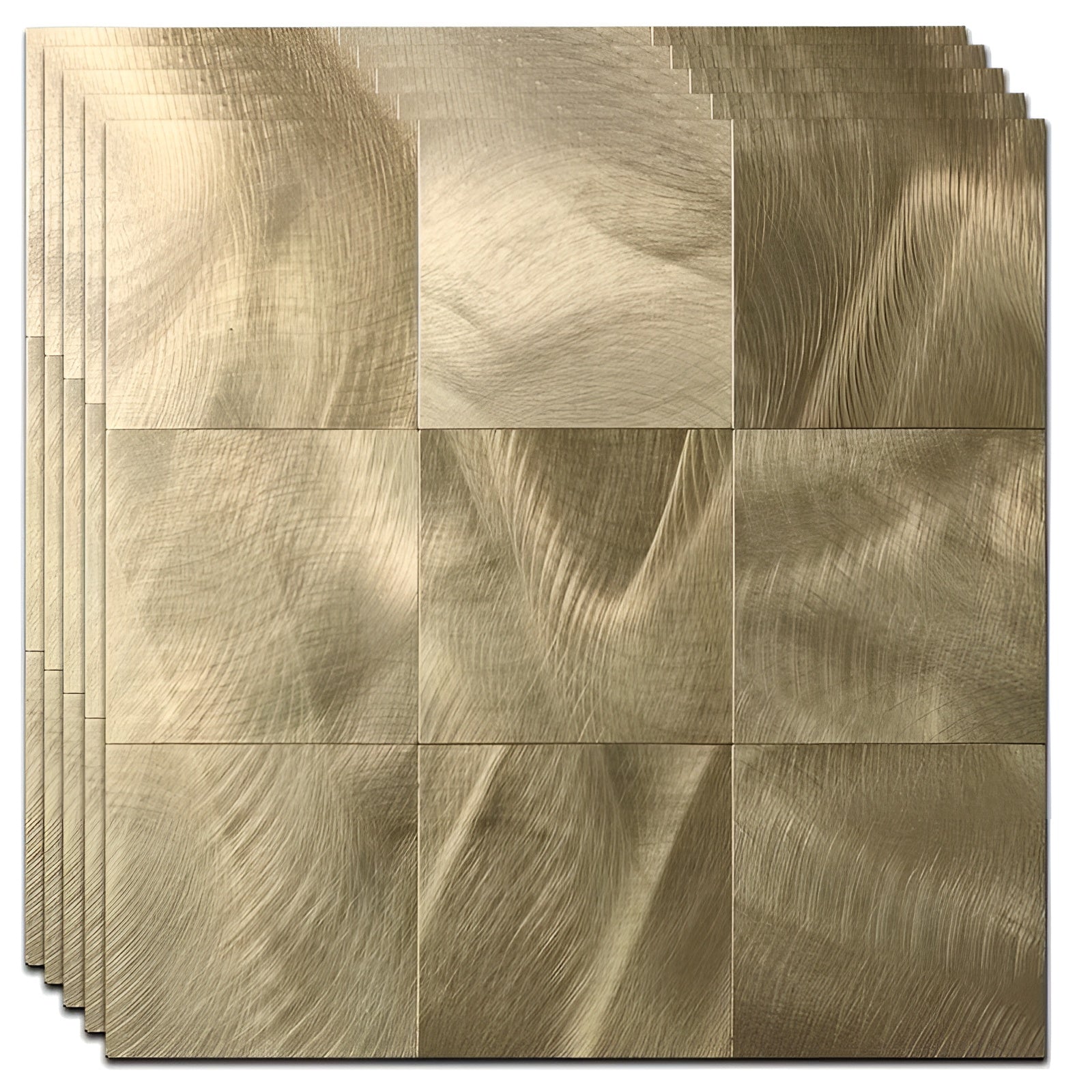 Fliesensticker Mosaik (10 Stück) – Selbstklebend und Rutschfest | Für Küche Bad und Mietwohnungen - Gold - Wohnzubehör