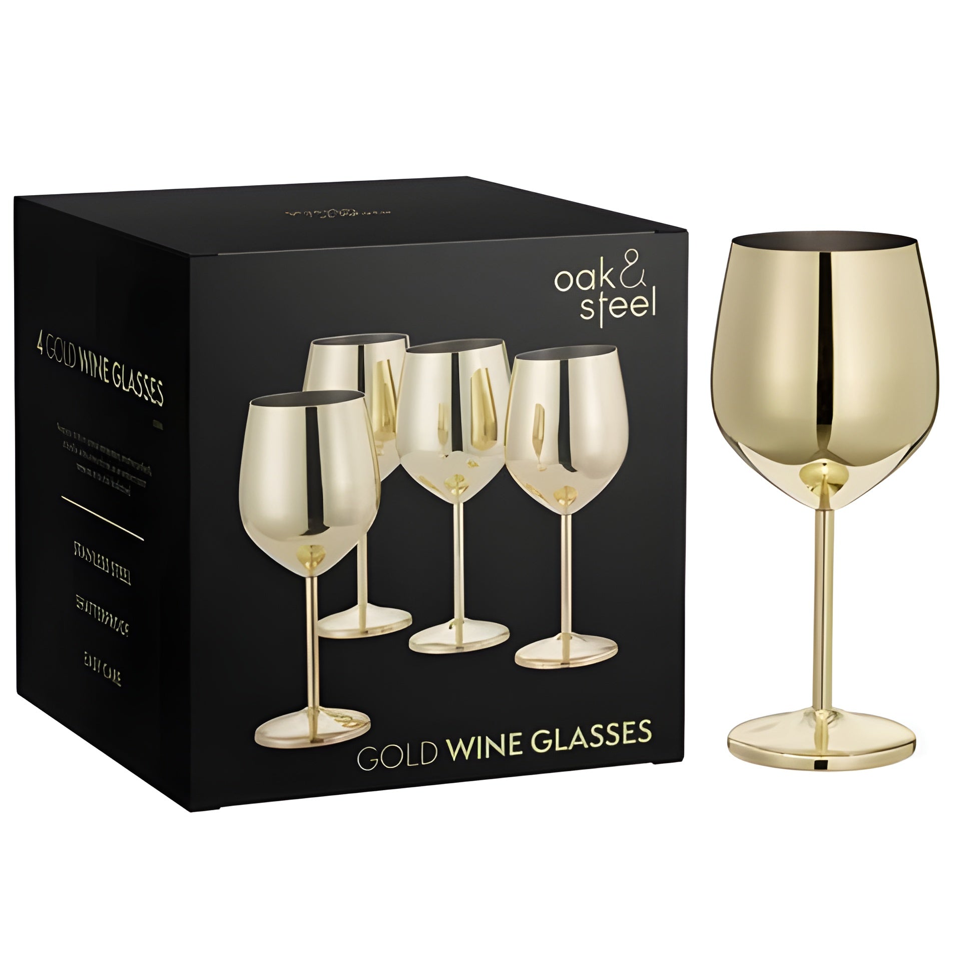 Edelstahl Weingläser in Goldoptik – Elegante Trinkgläser für Wein & besondere Anlässe - 2er-Pack - Weinglas