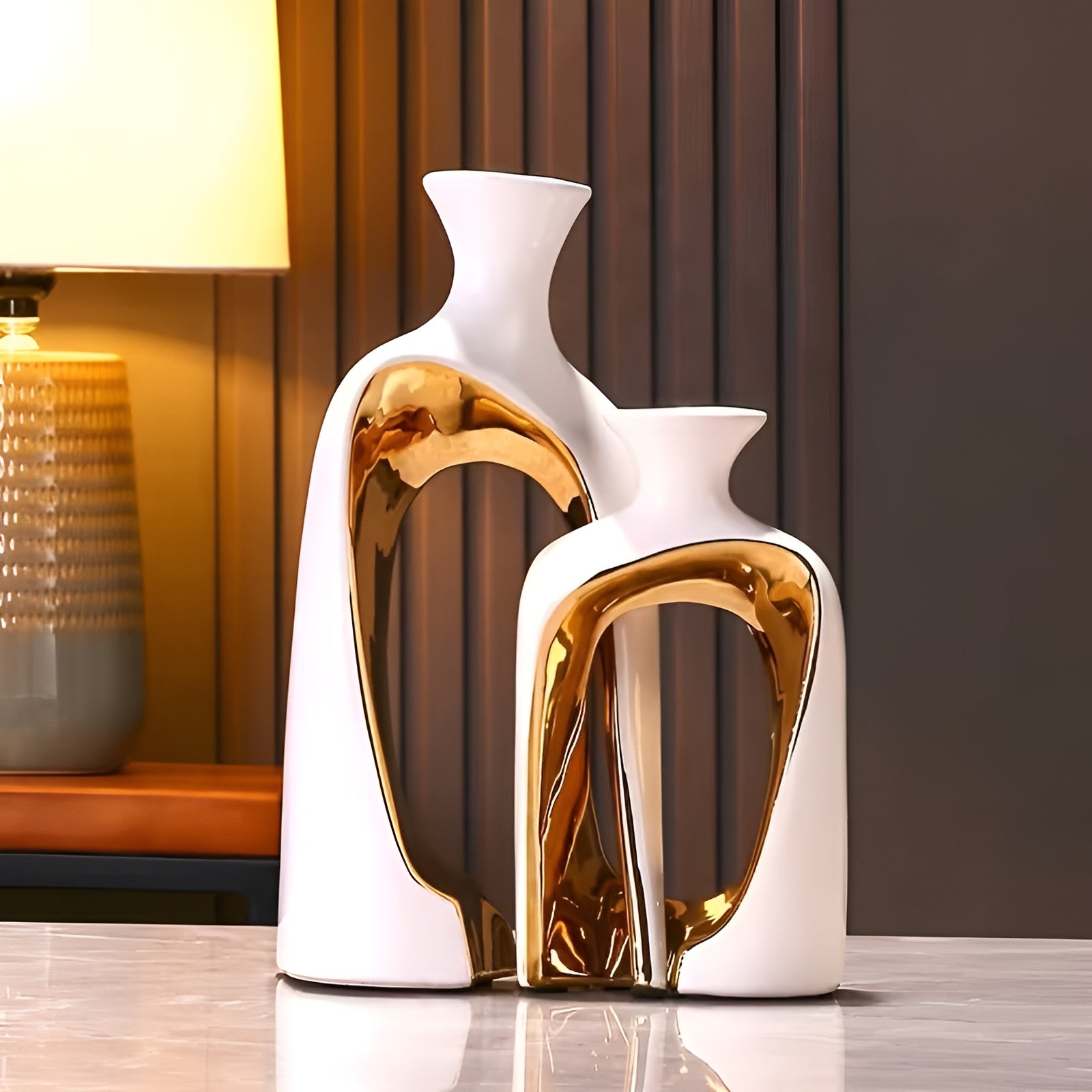 Dekoratives Keramikvasen-Set (2-teilig) – Modern & Stilvoll | Perfekt für Wohnzimmer und Tischdekoration - Home