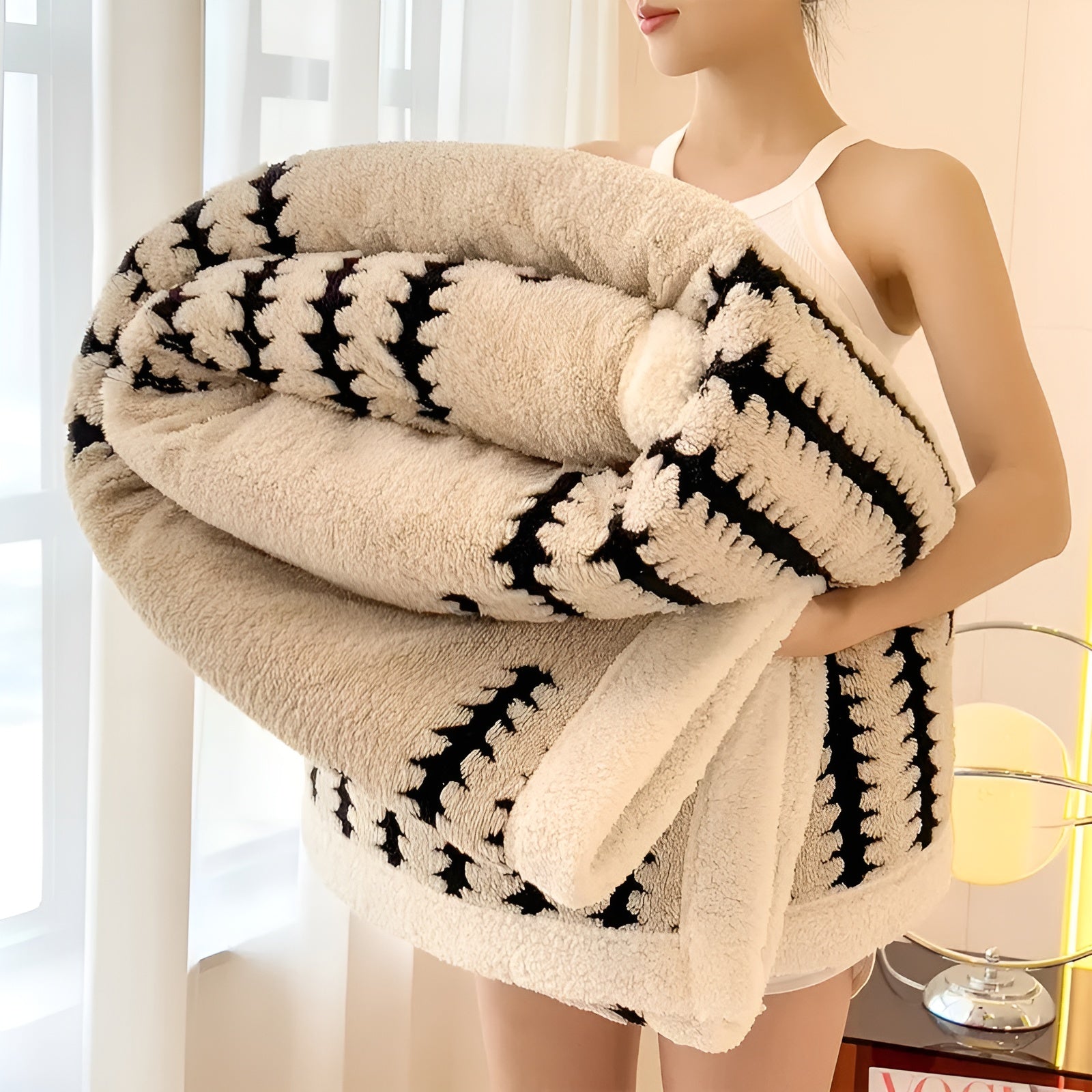 Gestreifte Fleece-Decke – Extra Weich und Warm | Perfekt für Wintertage