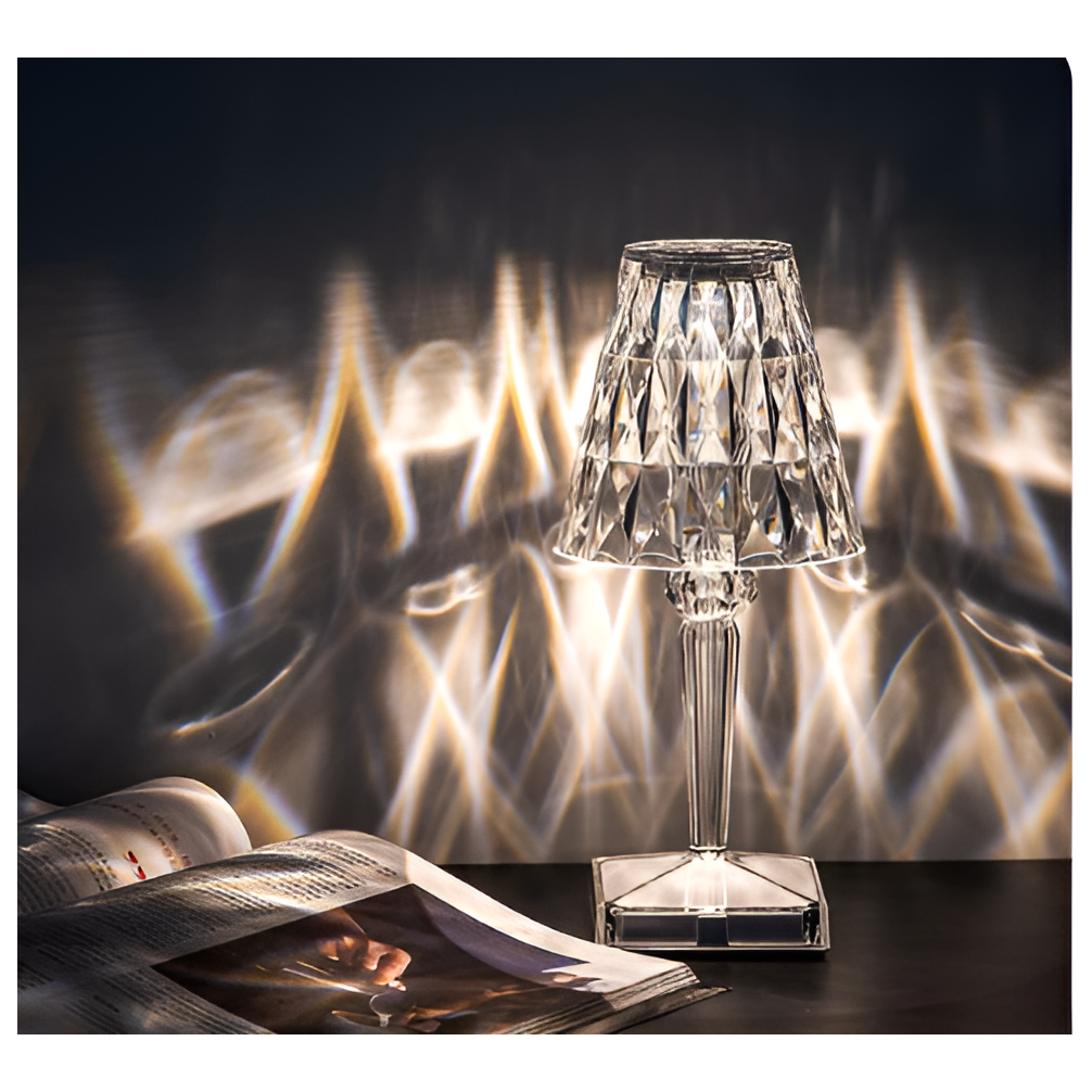 Diamond Glow - Kabellose USB Crystal Shine Nachttischlampe - Elegare