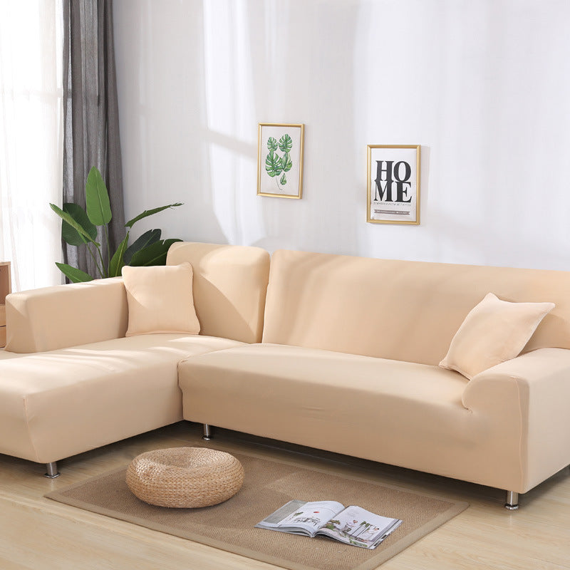 Elastischer Sofabezug aus einfarbigem Stretchmaterial - Beige / 1-Sitzer 35’’ – 55’’ (90–140 cm) - Sofabezug